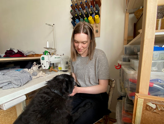 Emily with Gus the dog