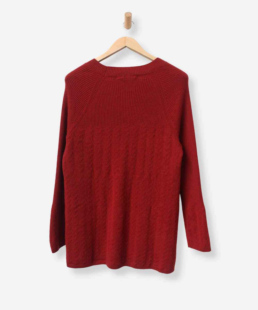 Soft Red Cashmere Round Neck Jumper by Soft Surroundings