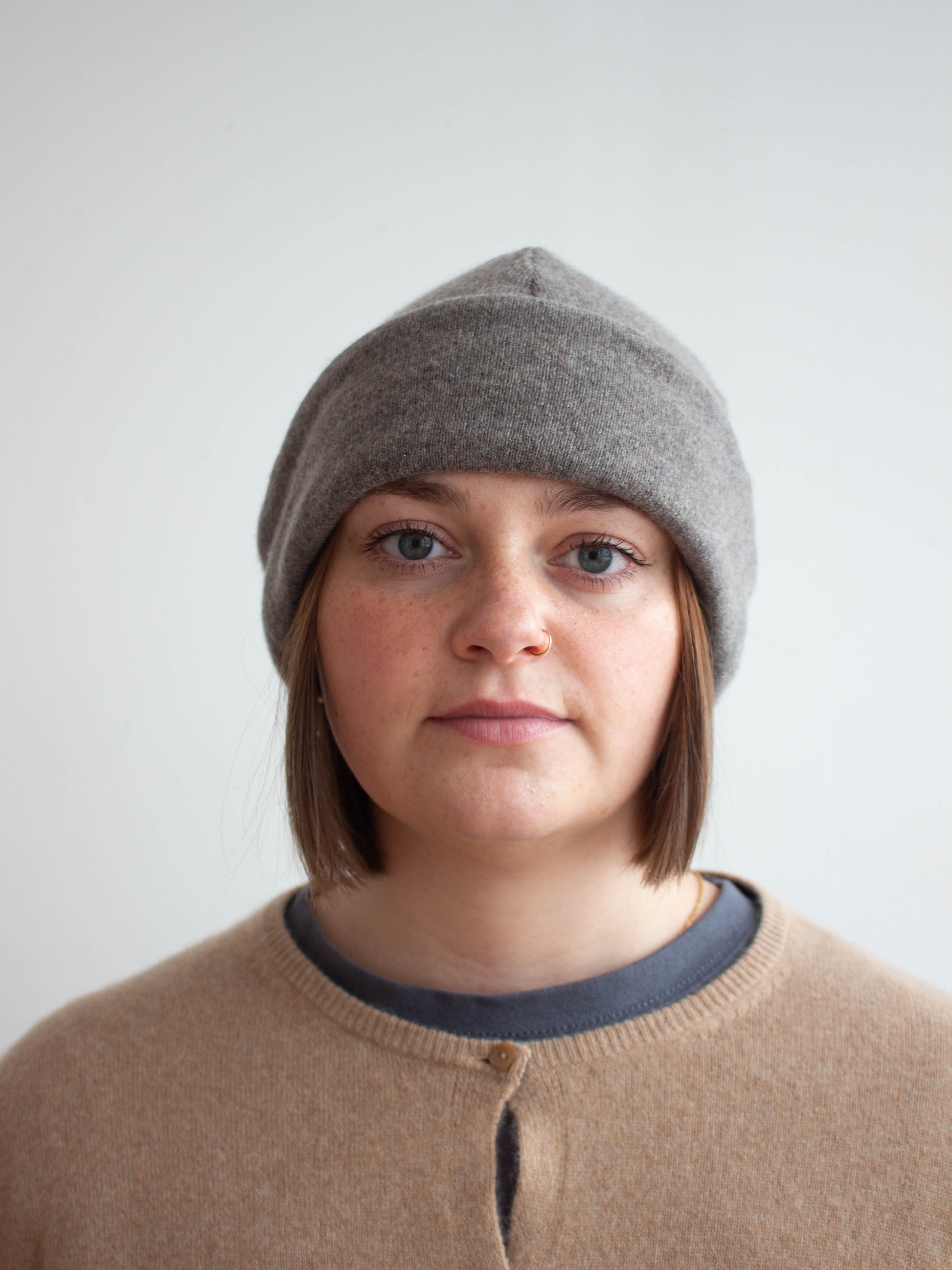Recycled cashmere beanie hat