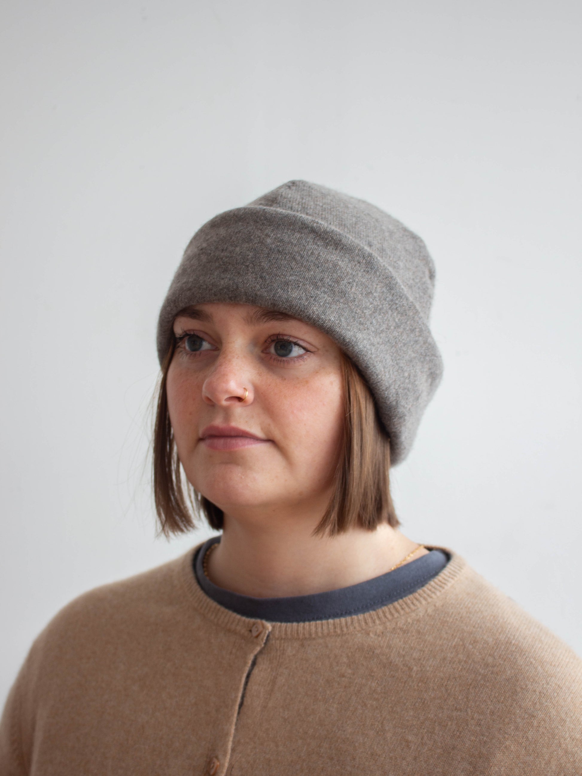 Recycled cashmere beanie hat