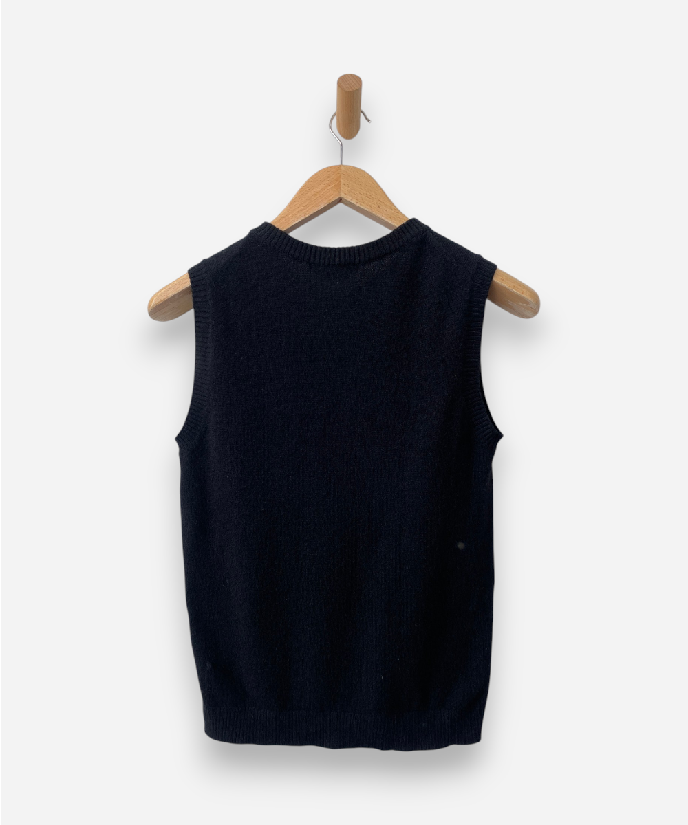 Black Cashmere Crew neck Vest by Boden
