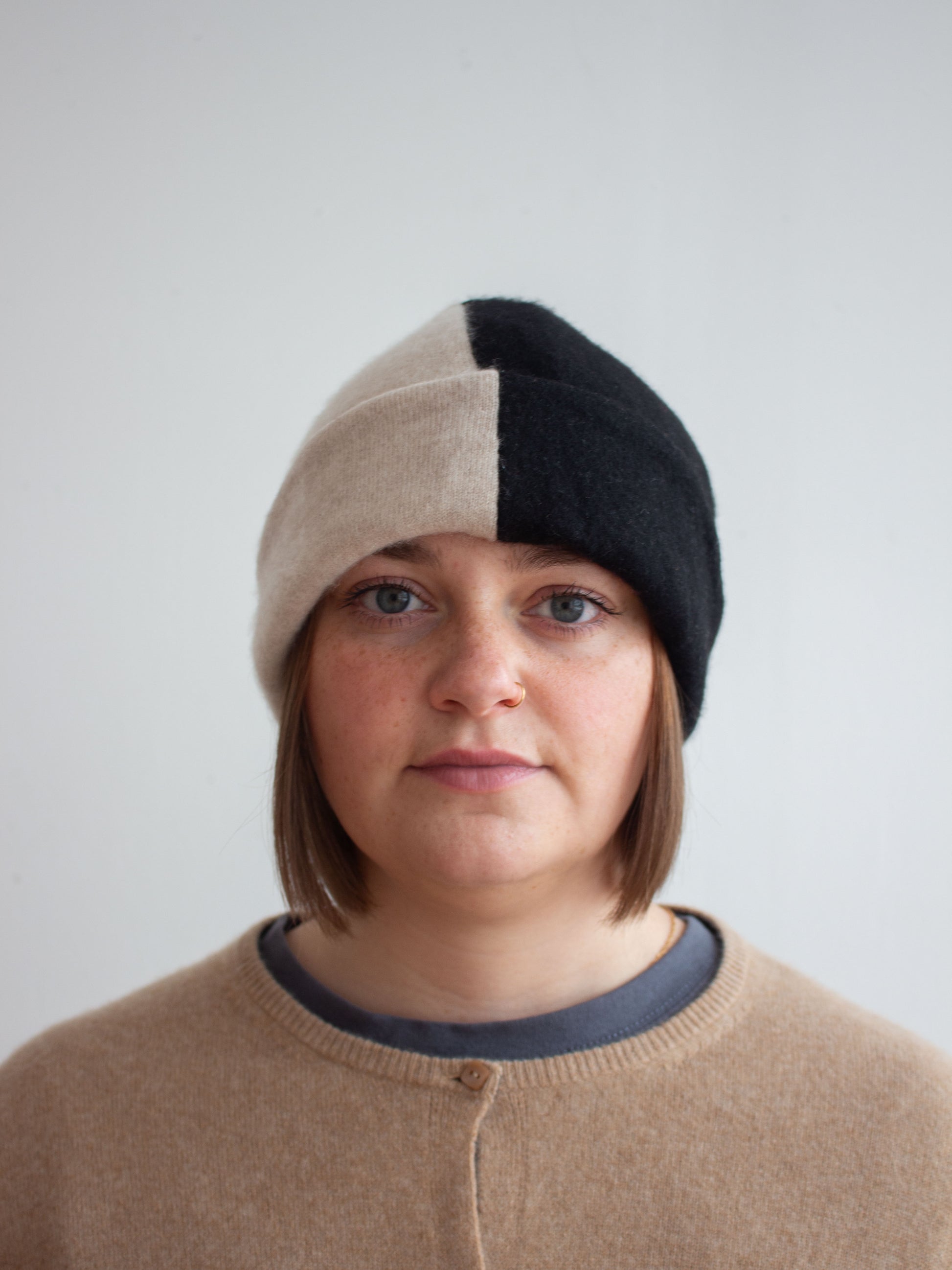 Recycled cashmere beanie hat