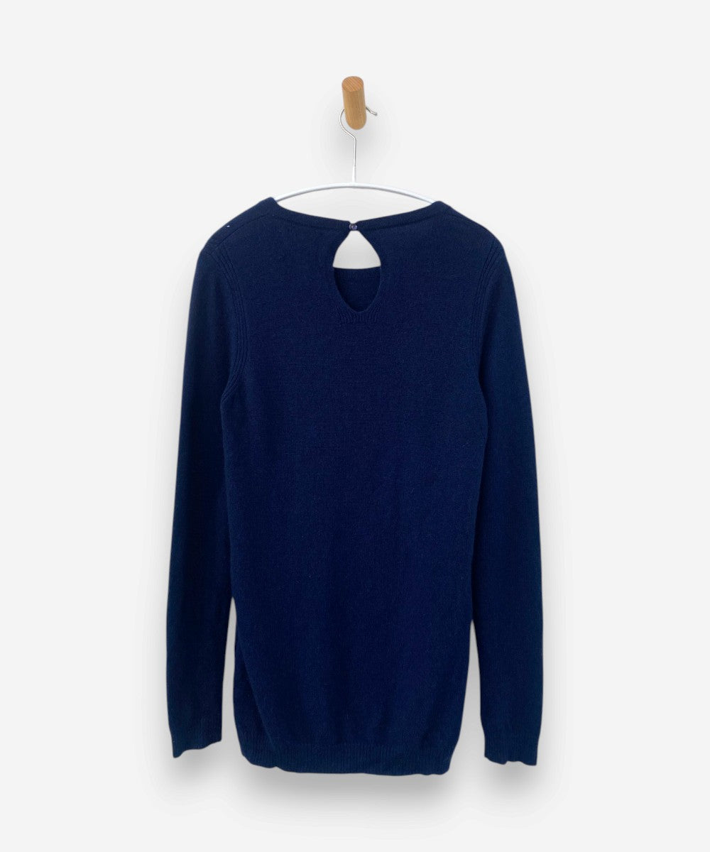 Blue Cashmere Round Neck Tunic