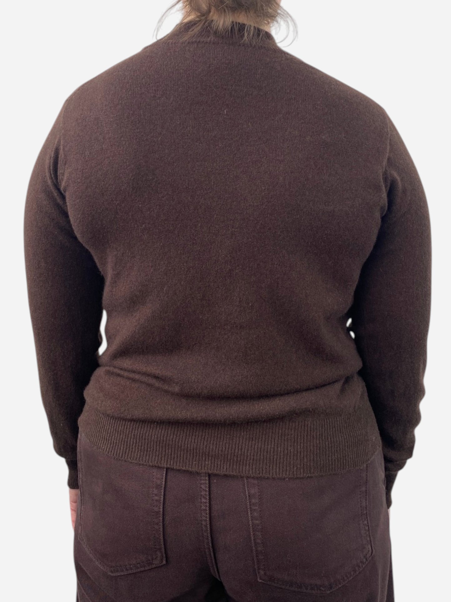 Brown Cashmere Mock Neck Jumper by The Cashmere Centre
