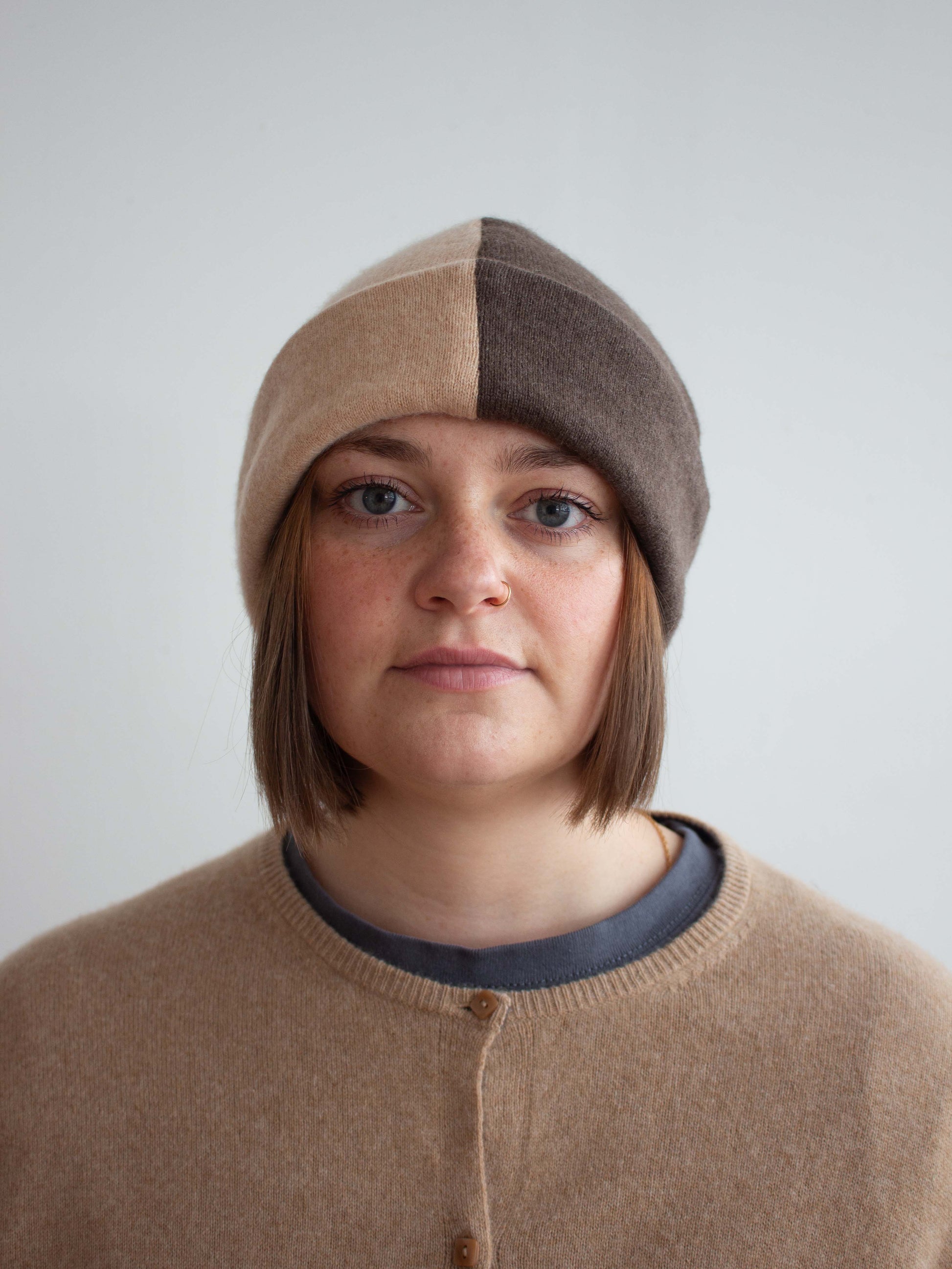 Recycled cashmere beanie hat