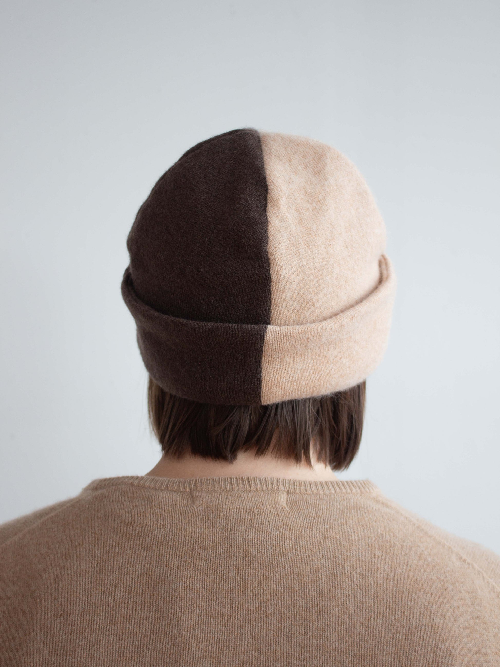 Recycled cashmere beanie hat