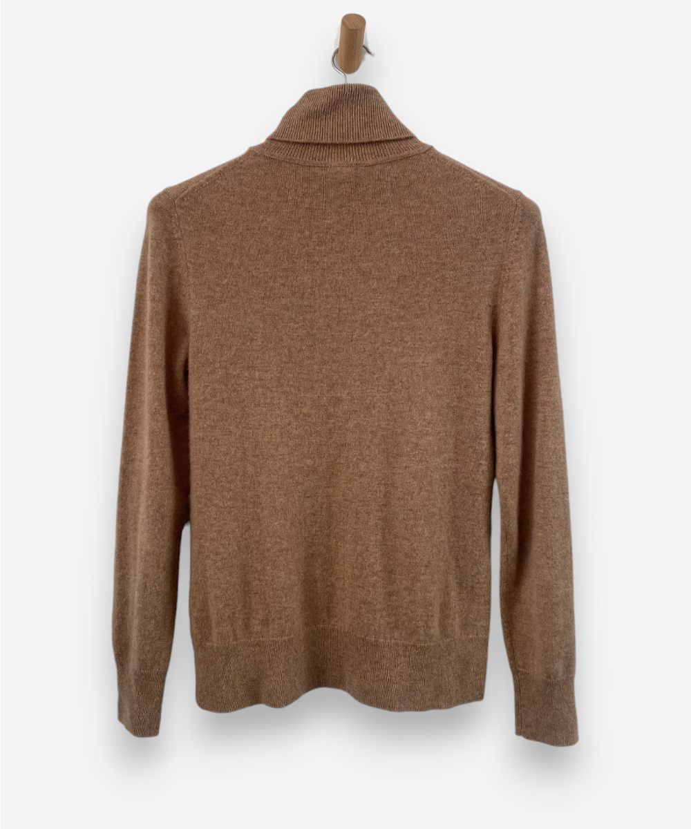 Camel Cashmere Roll Neck Jumper by John Lewis