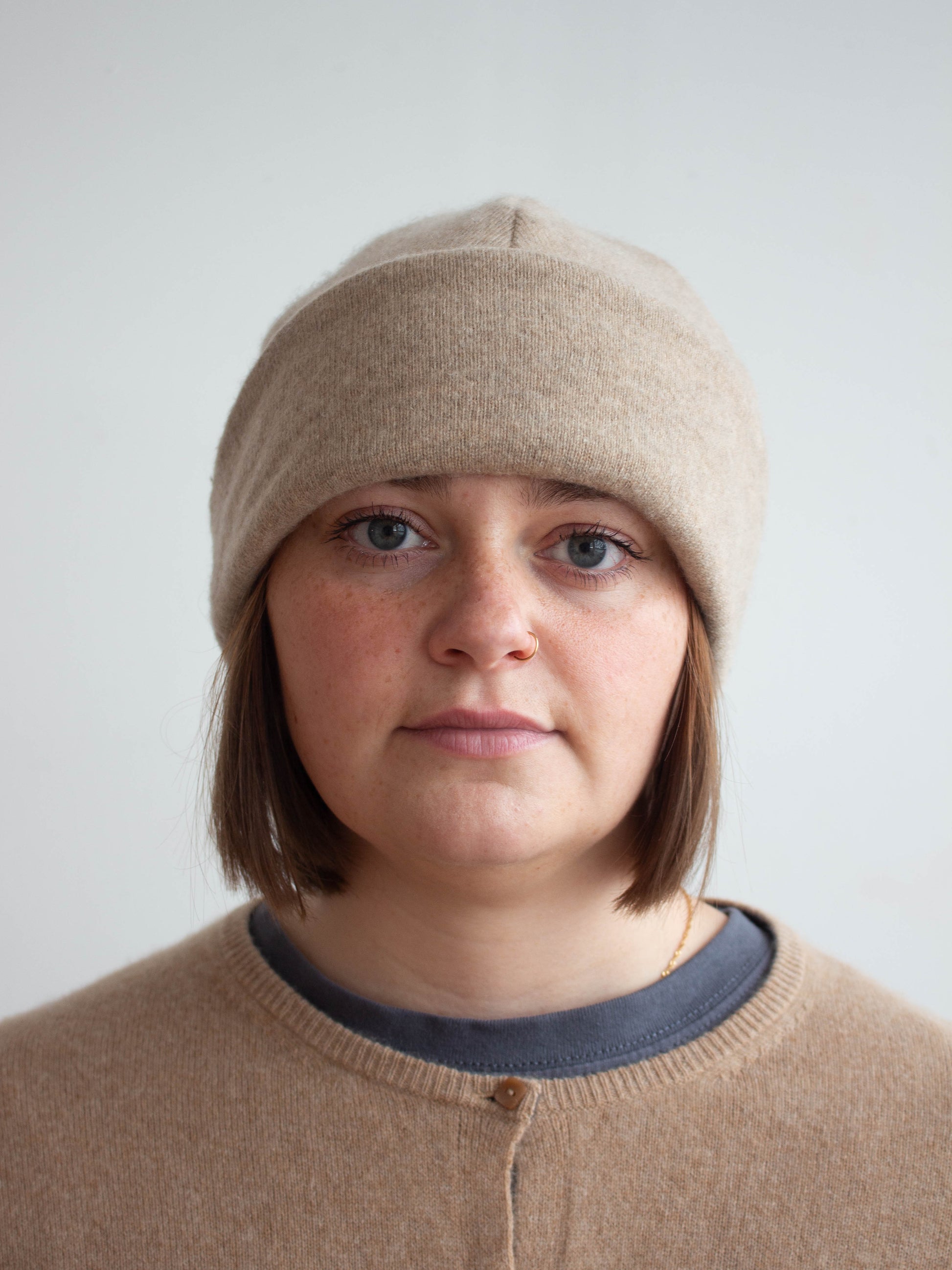 Recycled cashmere beanie hat