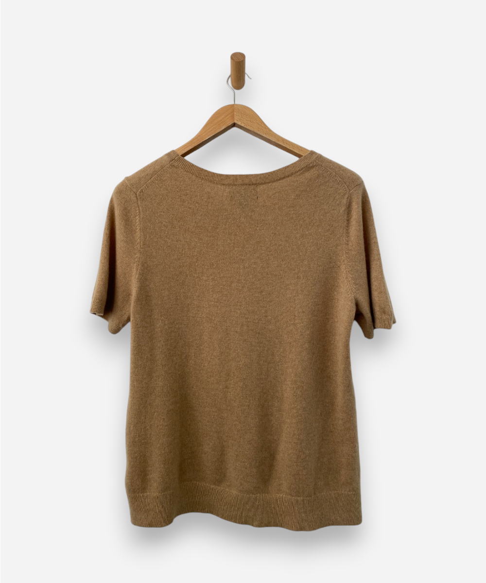 Camel Cashmere Round Neck Top by Land's End