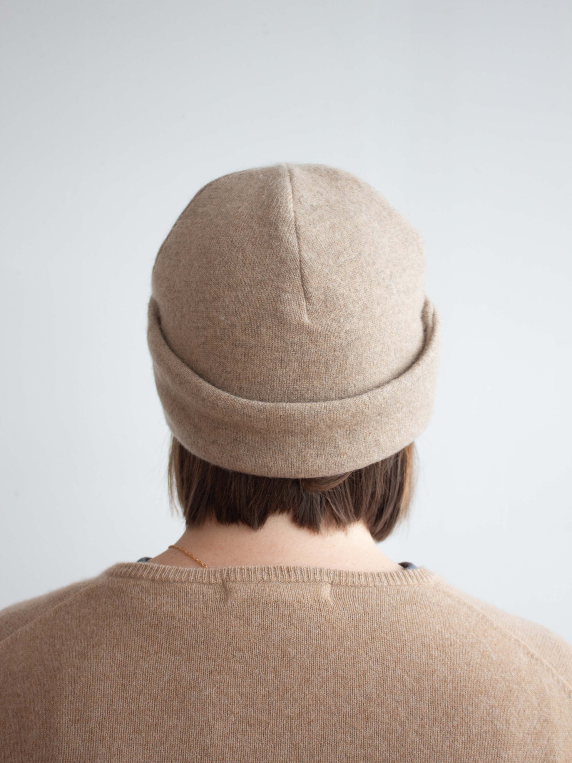 Recycled cashmere beanie hat