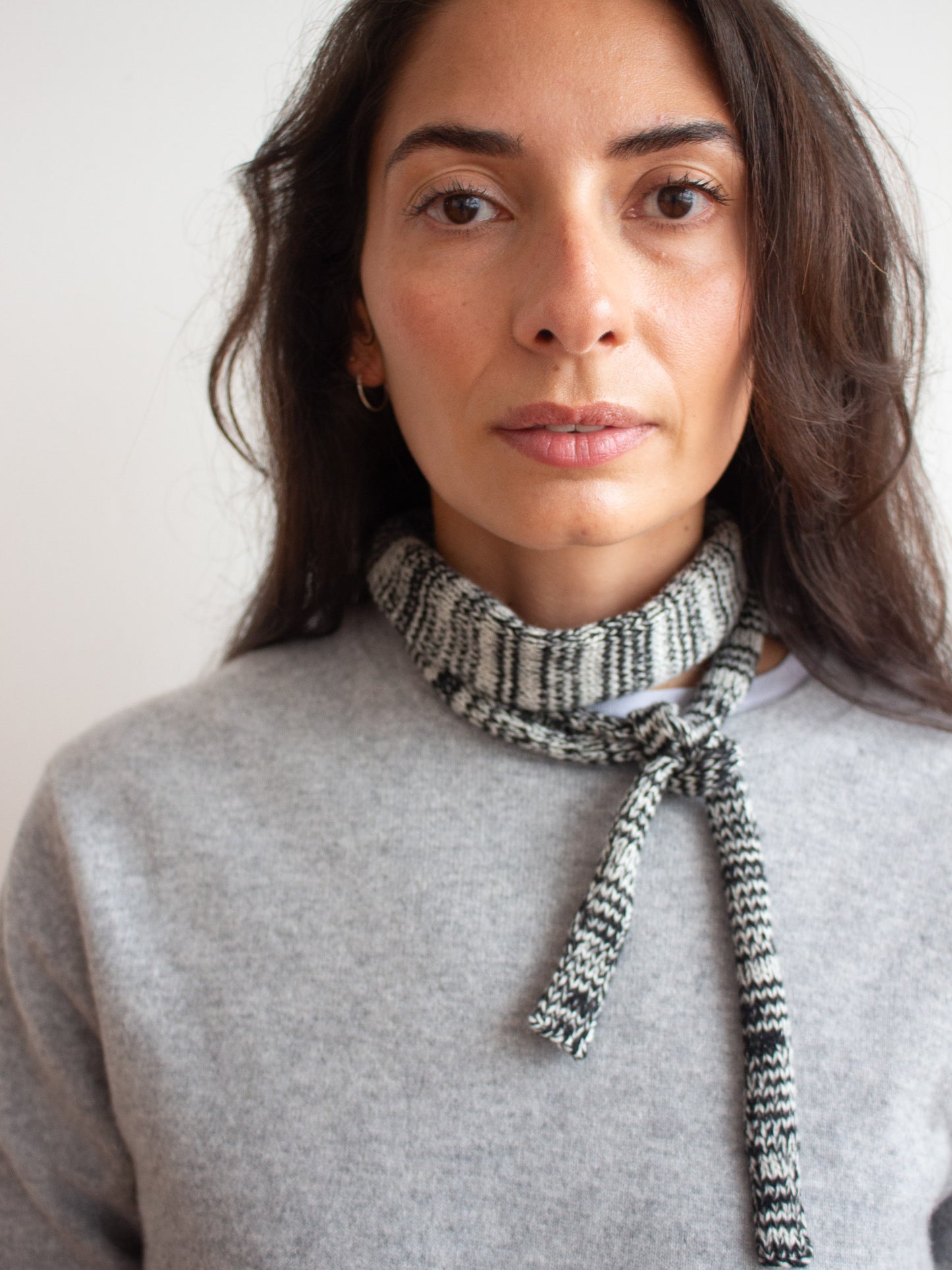 Re-knitted cashmere tie scarf