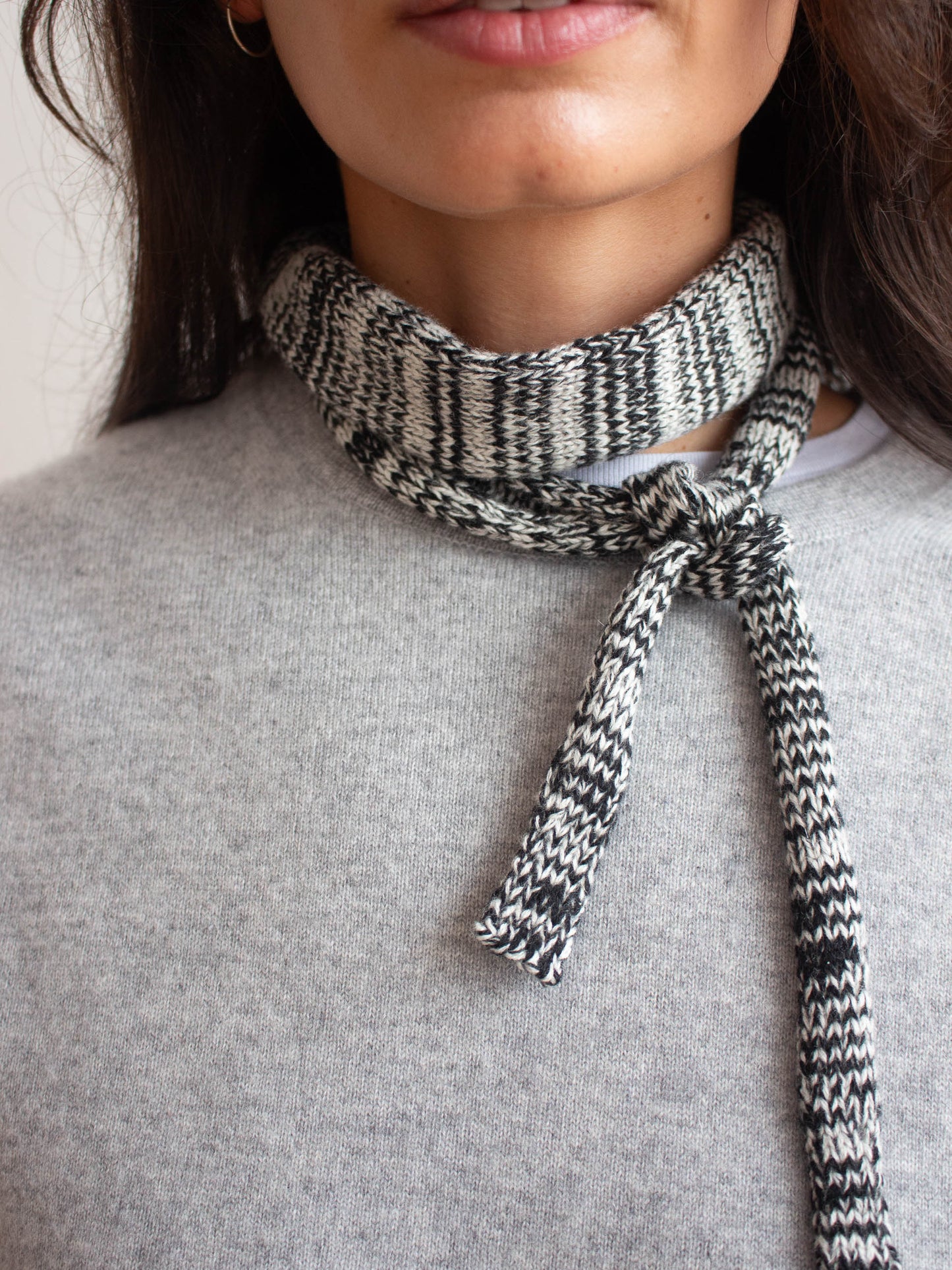 Re-knitted cashmere tie scarf