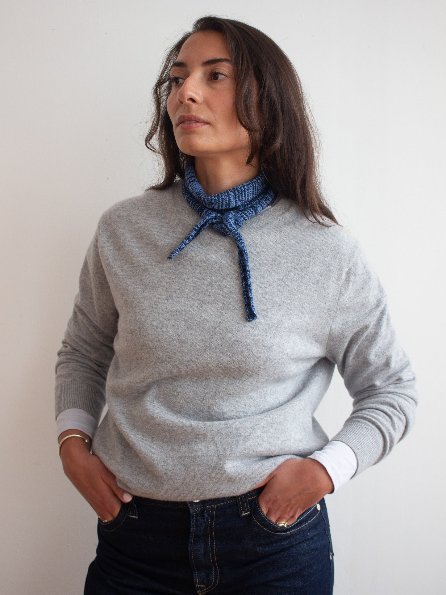 Re-knitted cashmere tie scarf