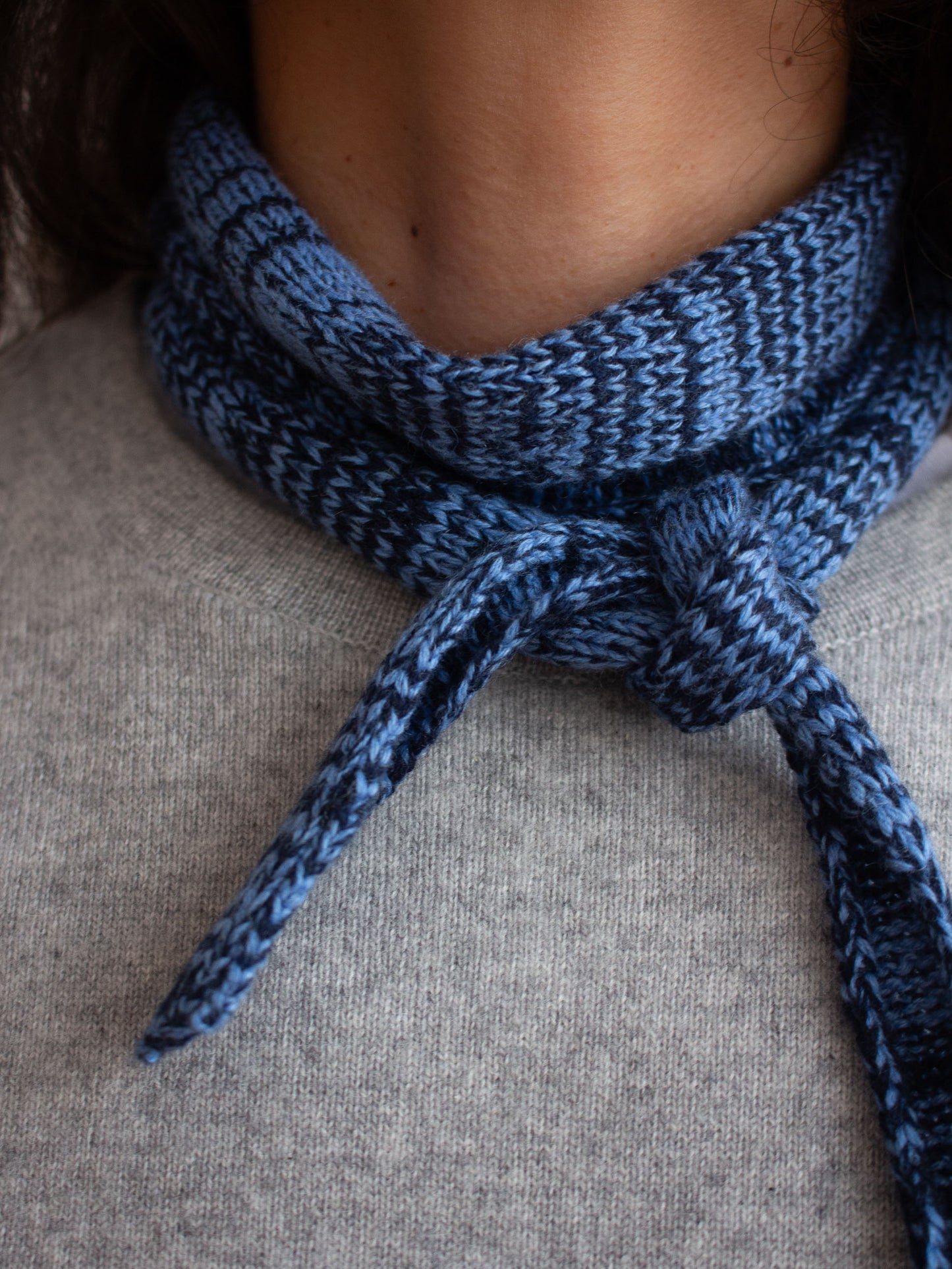 Re-knitted cashmere tie scarf