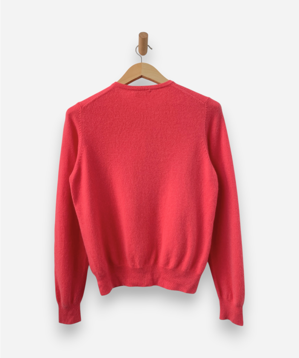 Pink Cashmere Crew Neck Cardigan
