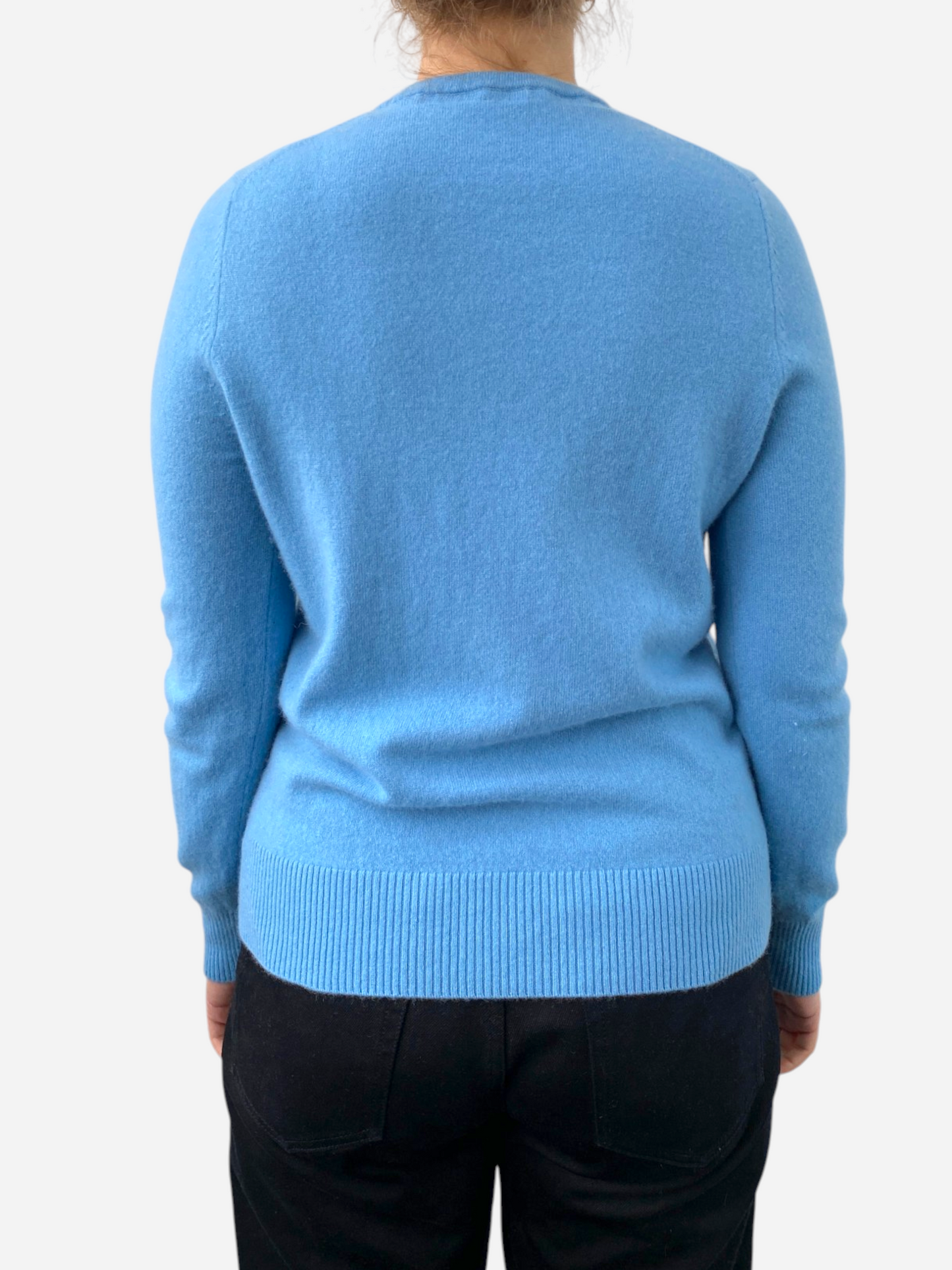 Cornflower Blue Cashmere Crew Neck Jumper