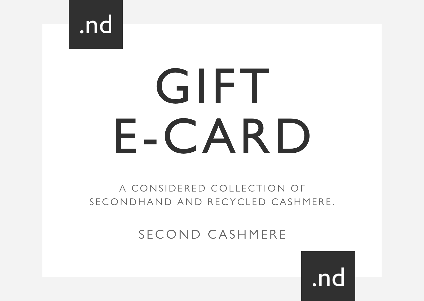 Second cashmere Gift E-Card