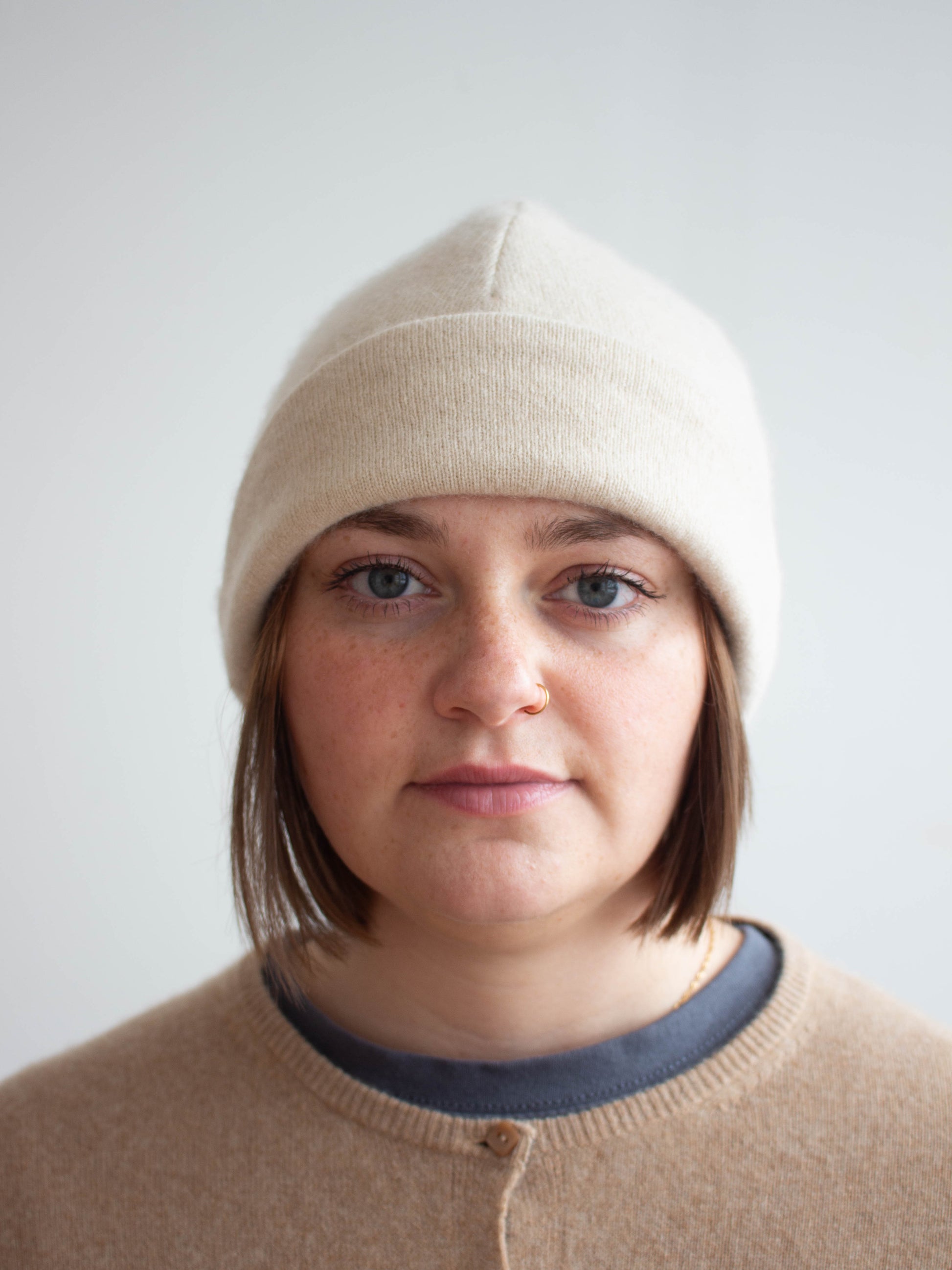 Recycled cashmere beanie hat