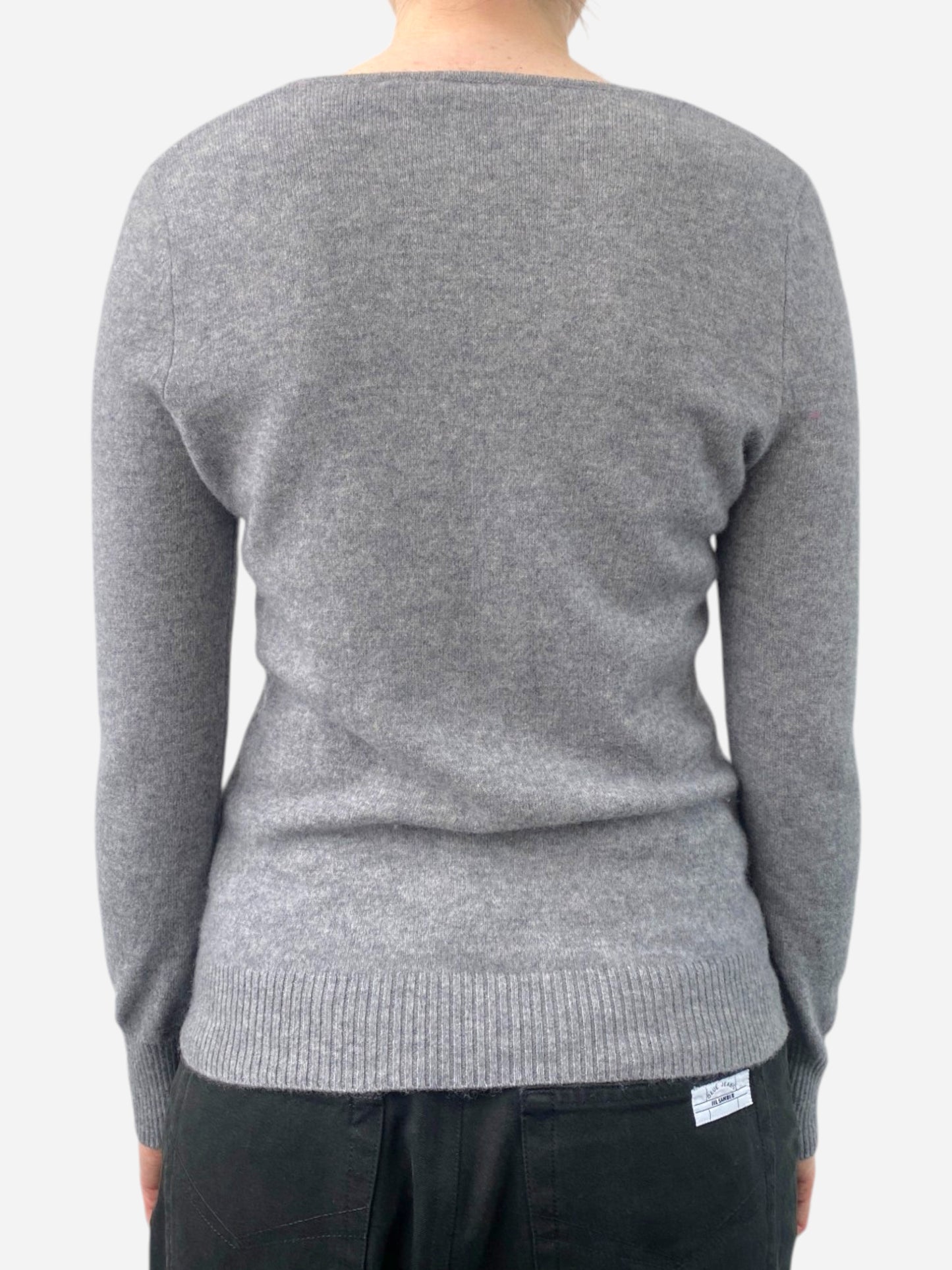 Grey Cashmere V Neck Jumper by C&A