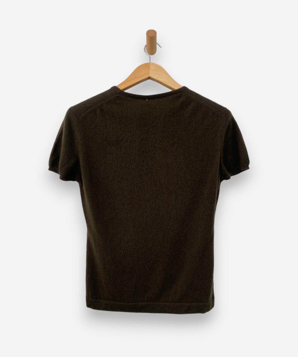 Khaki Cashmere Crew Neck Top