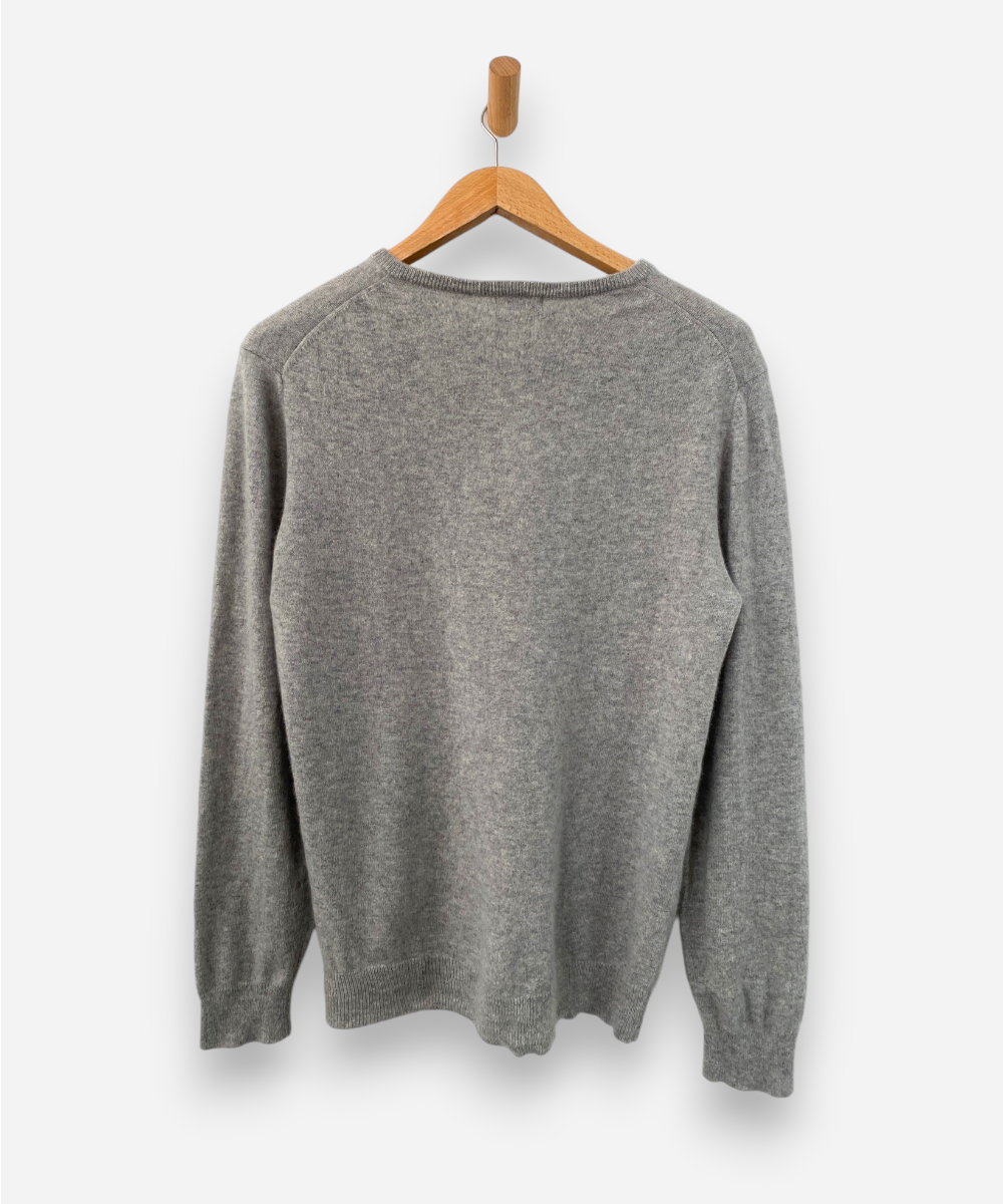 Light Grey Cashmere V Neck Jumper by F&F
