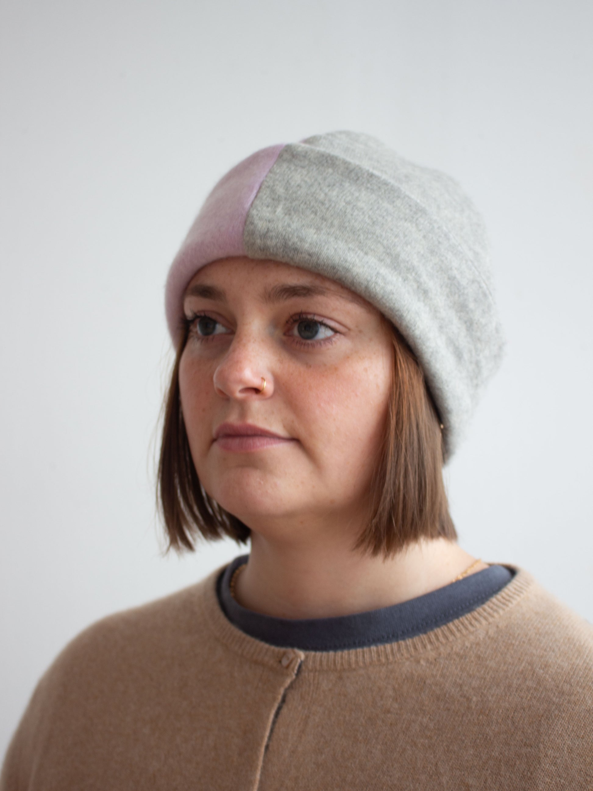 Recycled cashmere beanie hat