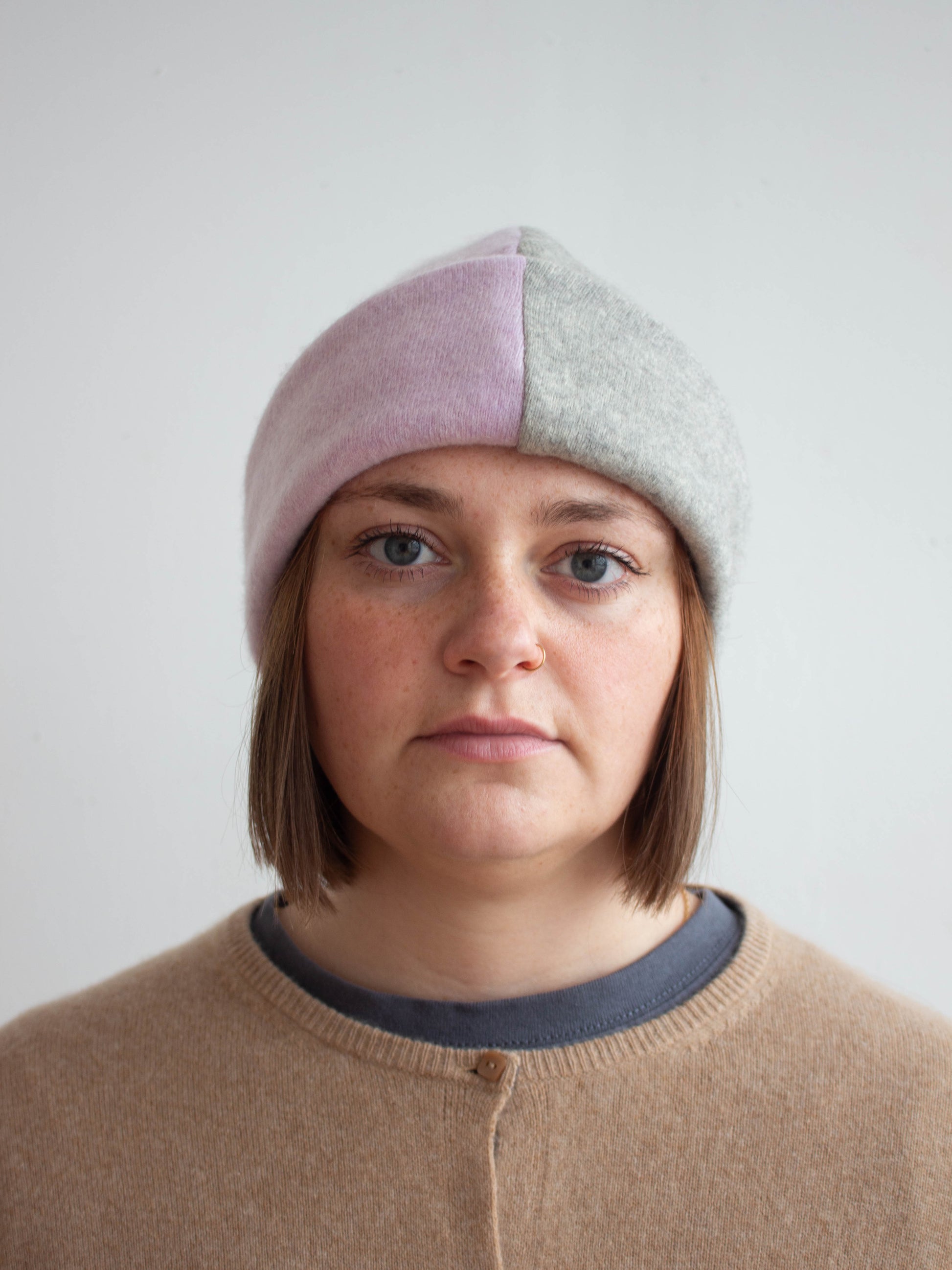 Recycled cashmere beanie hat