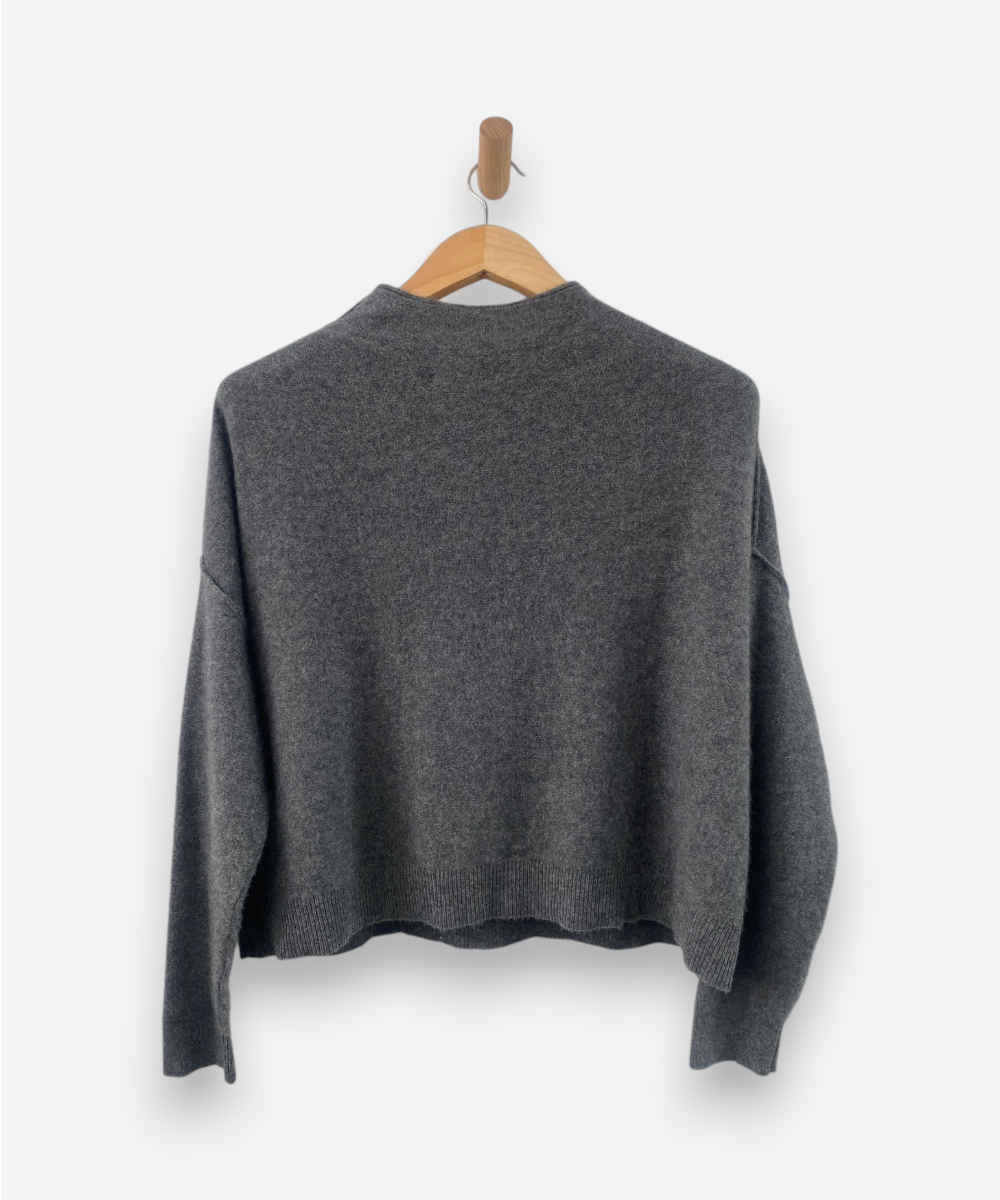 Mid-Grey Cashmere Crew Neck Jumper by Pilcro