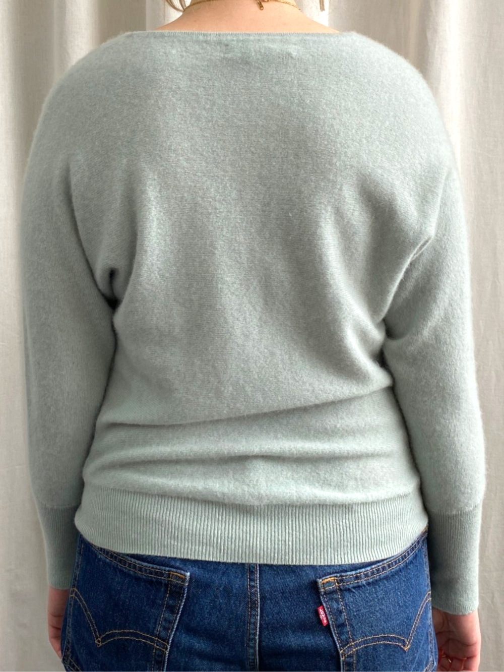 Mint Green Cashmere Batwing Jumper by Tahari