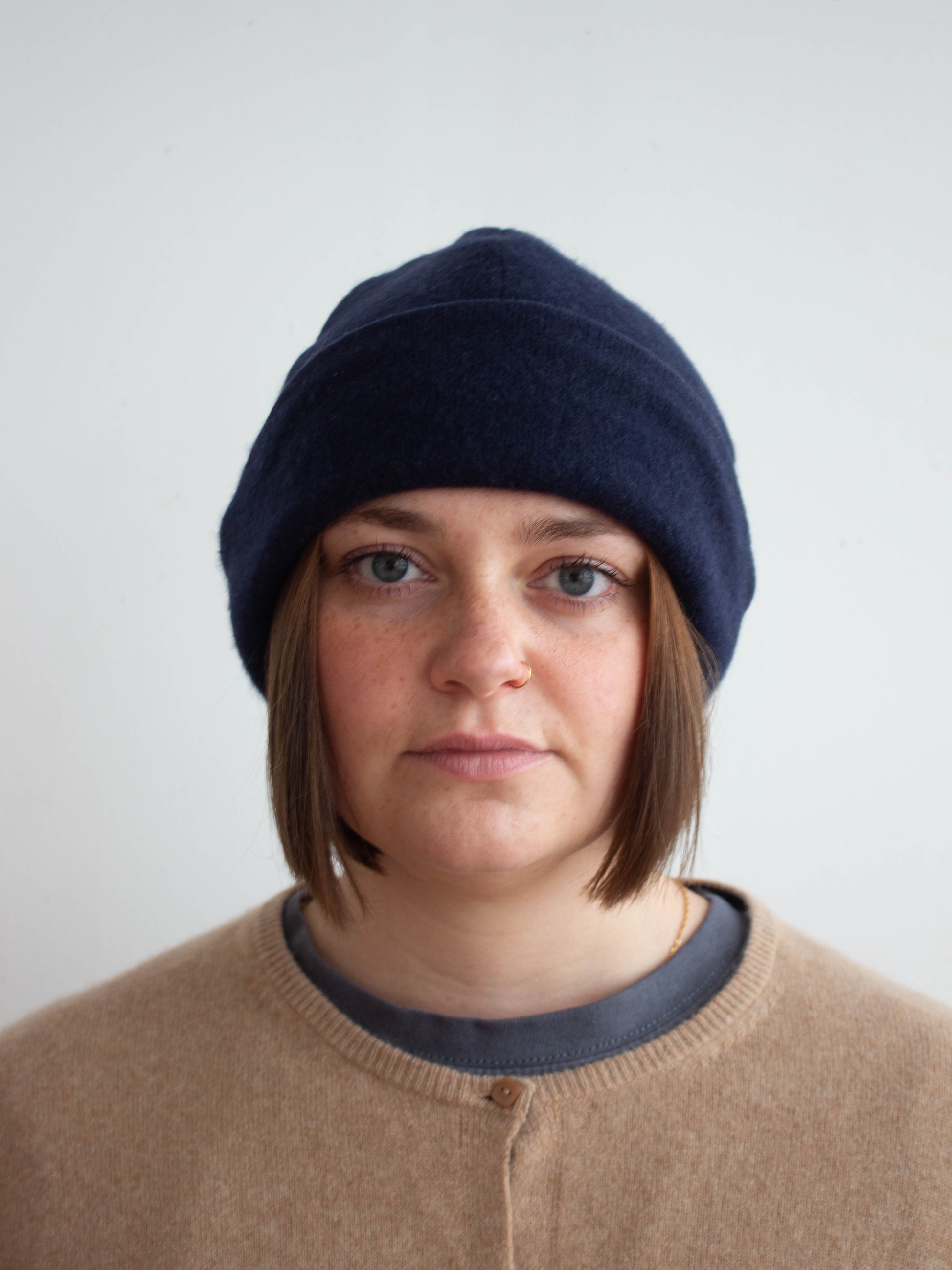 Recycled cashmere beanie hat