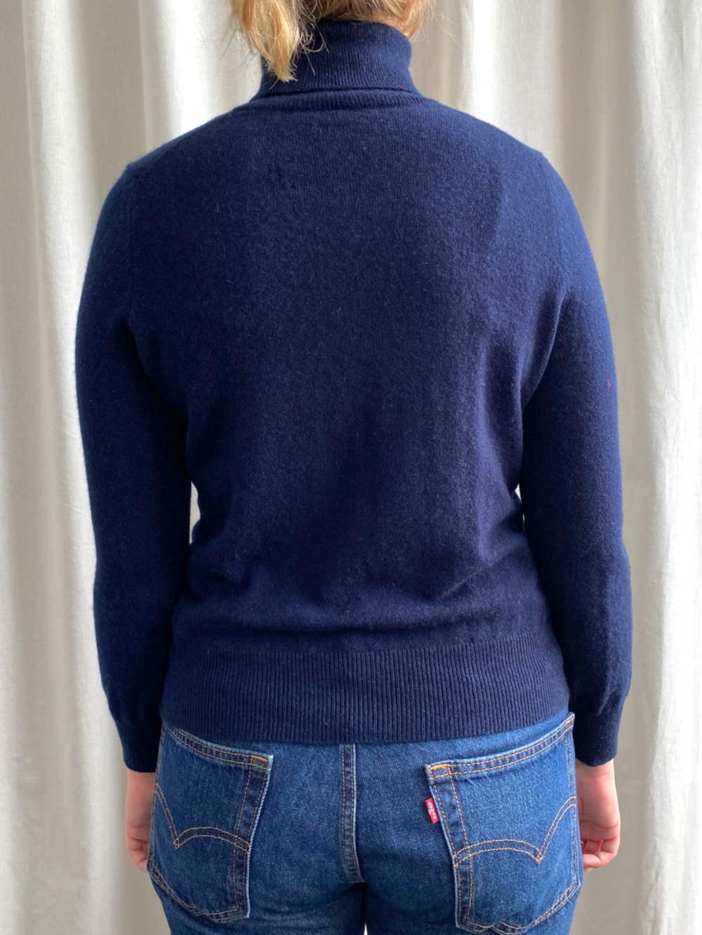 Navy Cashmere Roll Neck Jumper by M&S