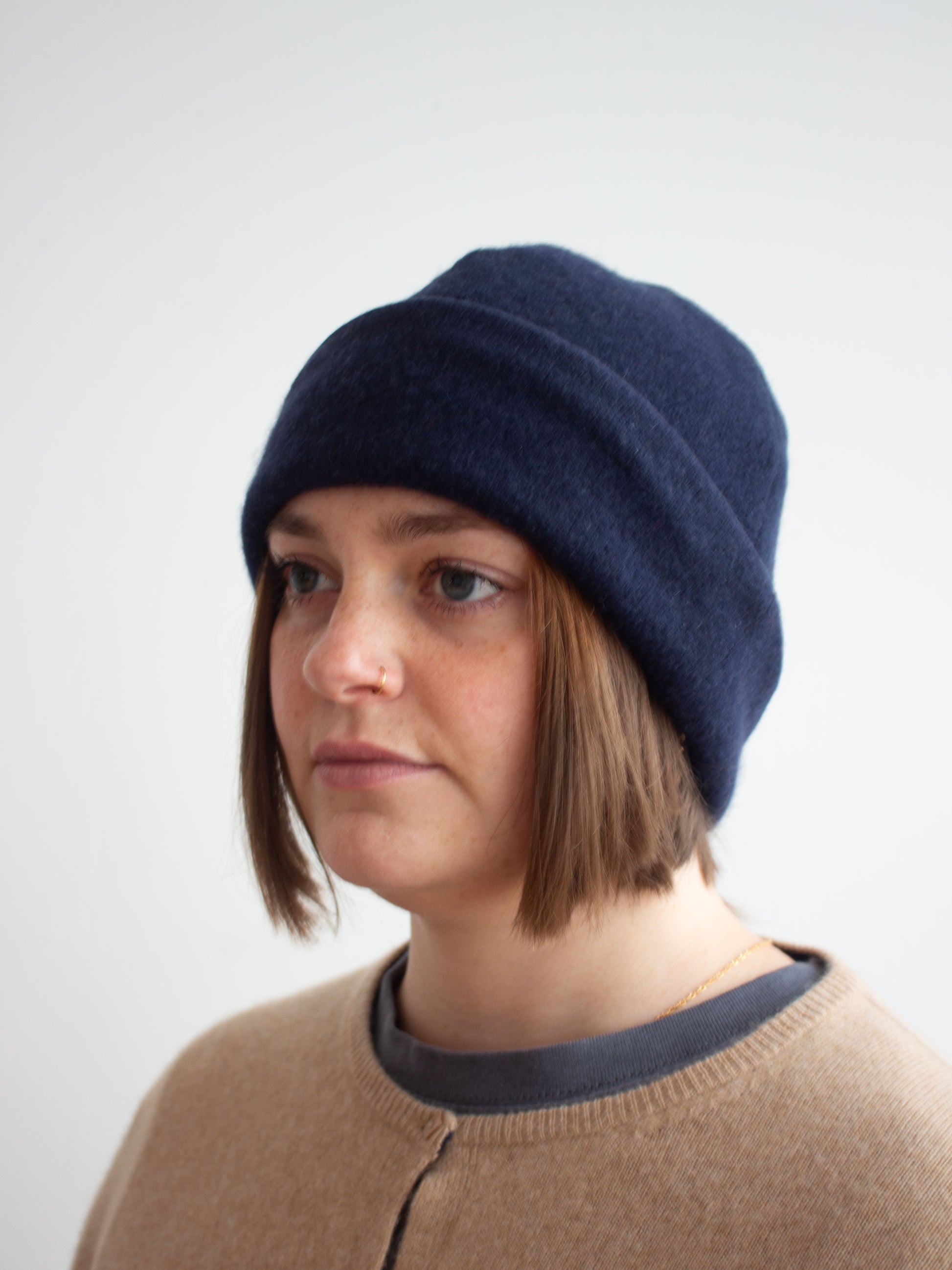 Recycled cashmere beanie hat