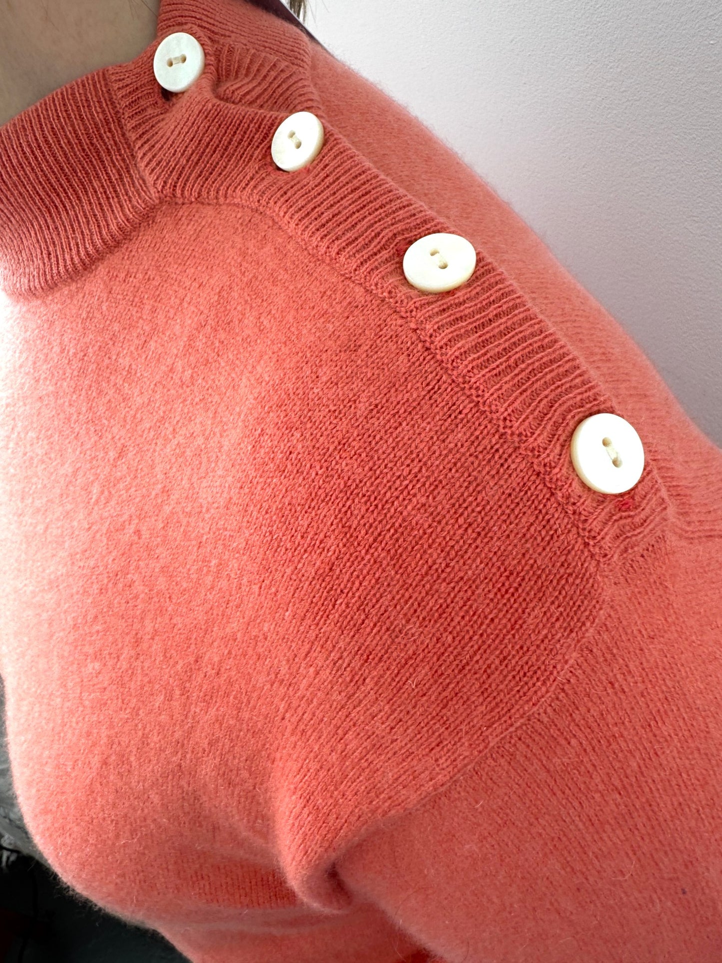 Peach Cashmere Mock Neck Jumper