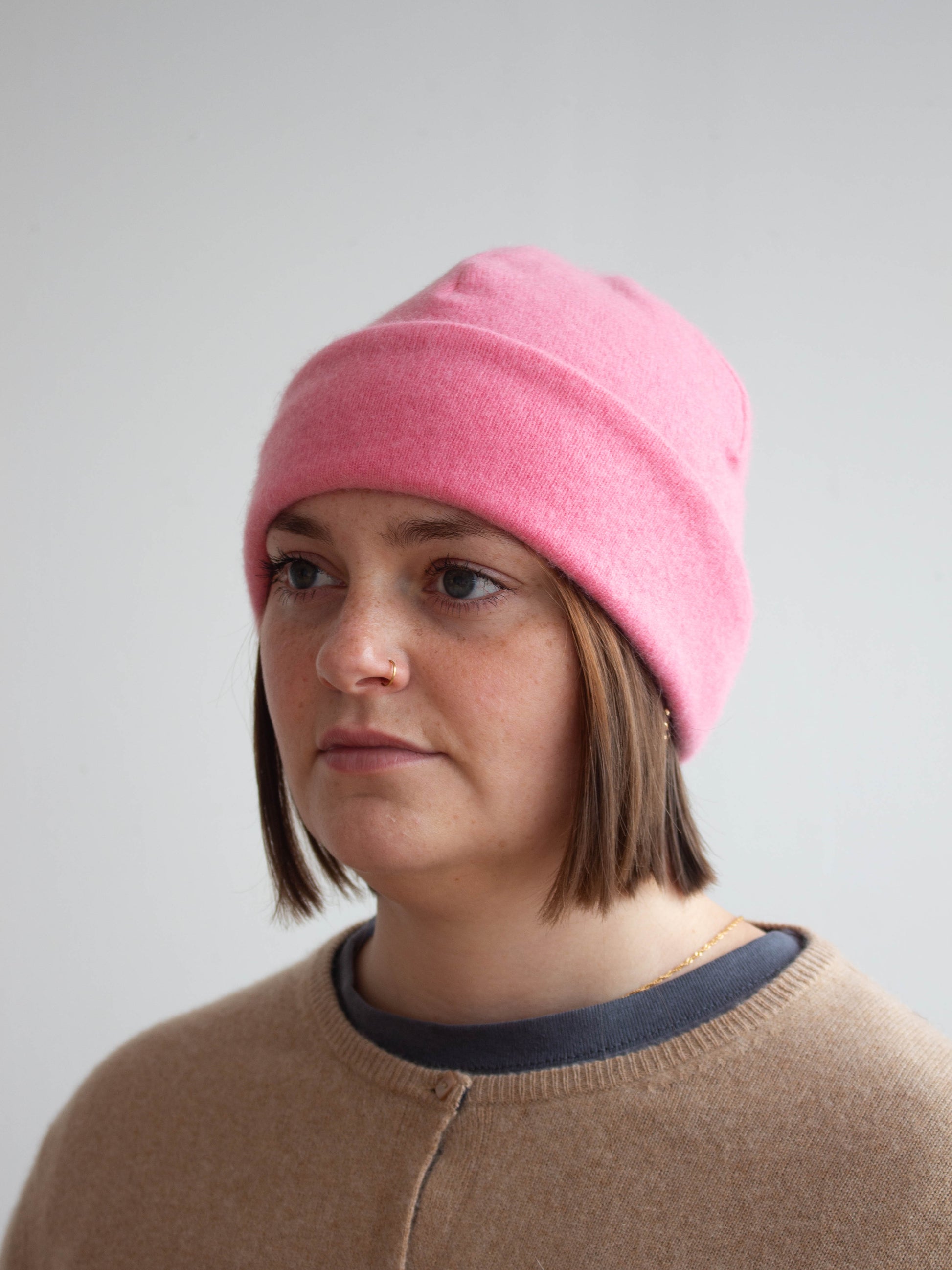 Recycled cashmere beanie hat
