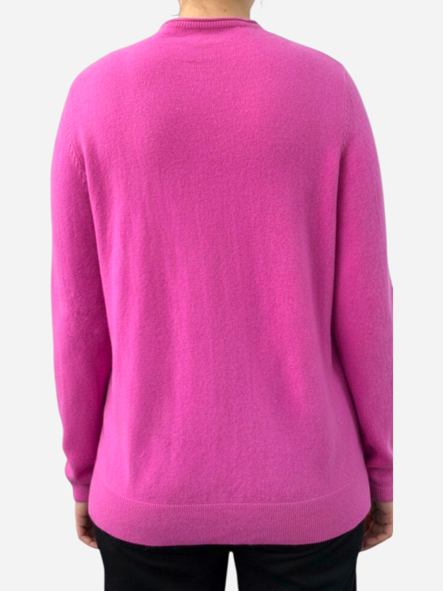 Pink Cashmere Mock Neck Jumper with Pockets