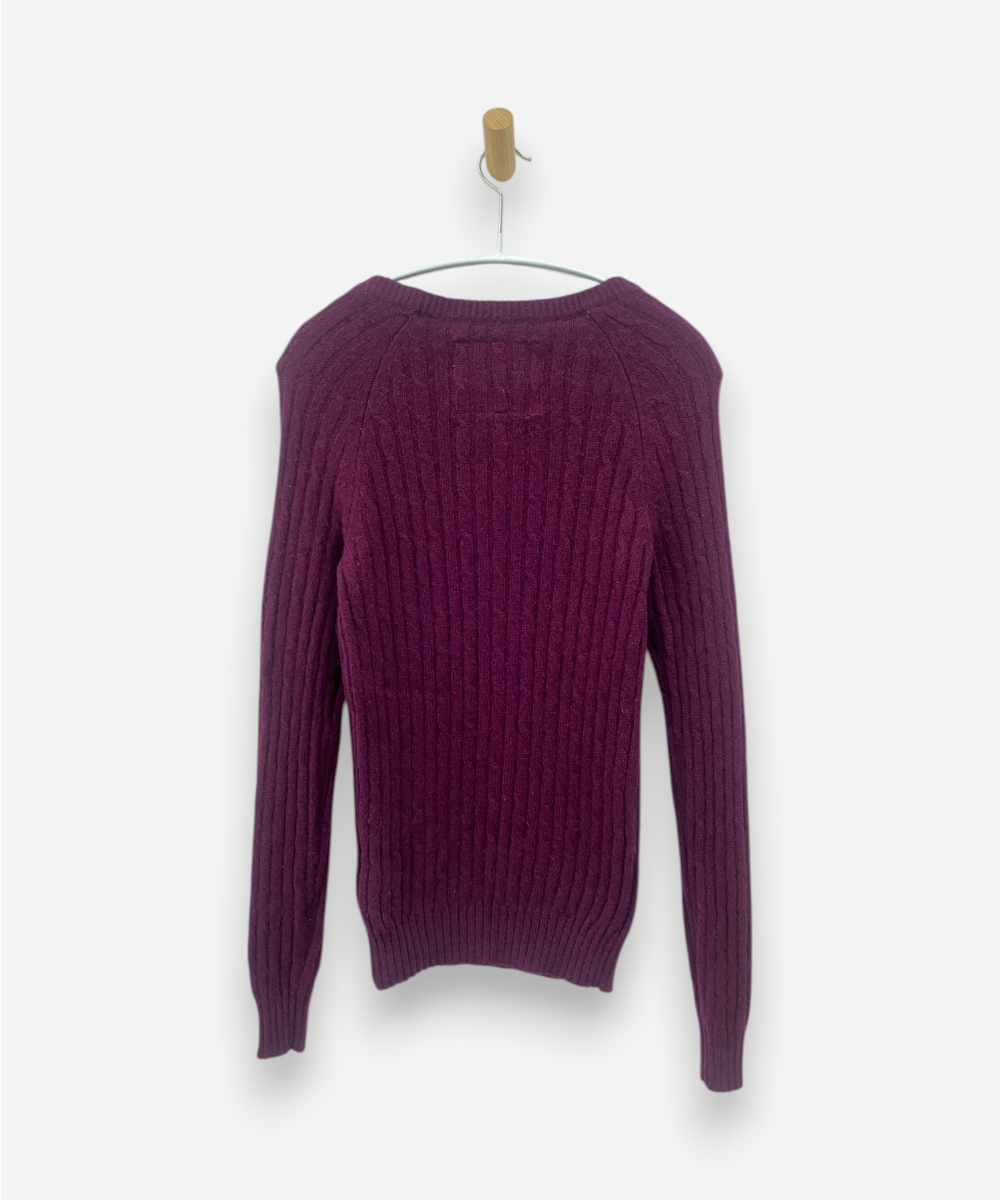 Plum Cashmere Crew Neck Jumper