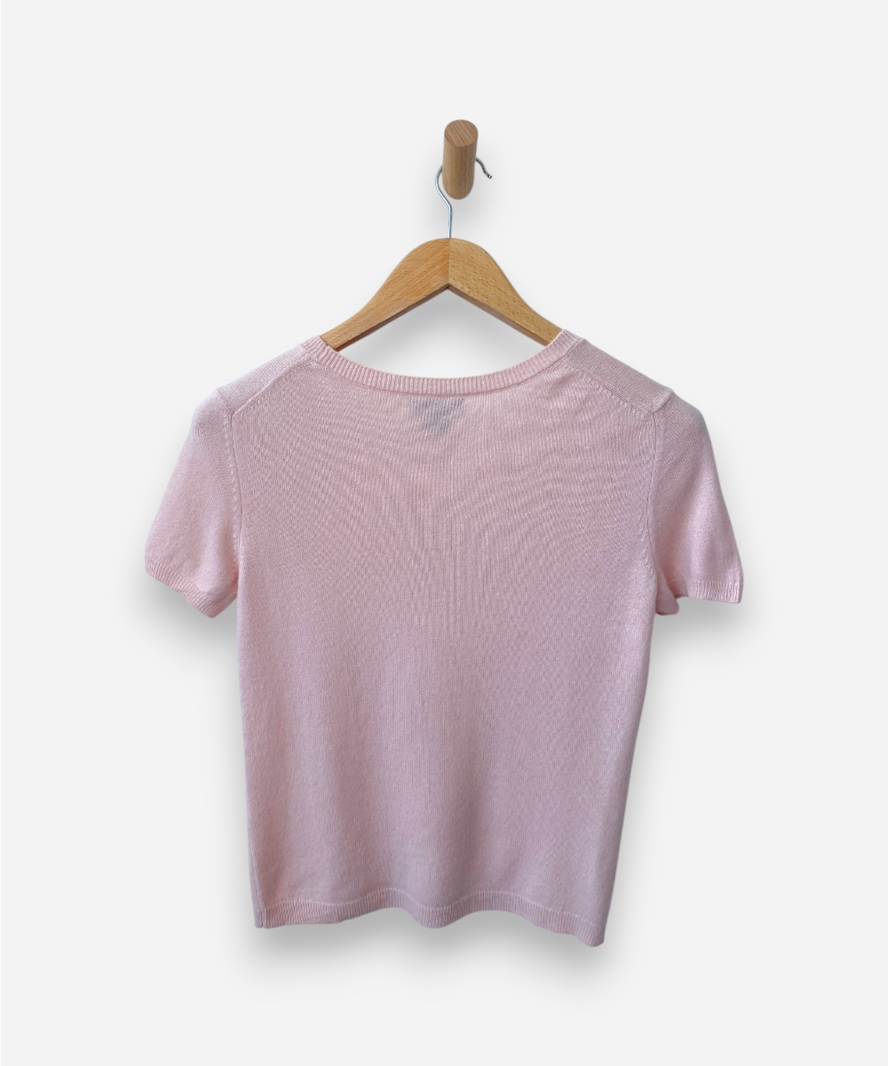 Powder Pink Cashmere Crew Neck Top Bloomingdales