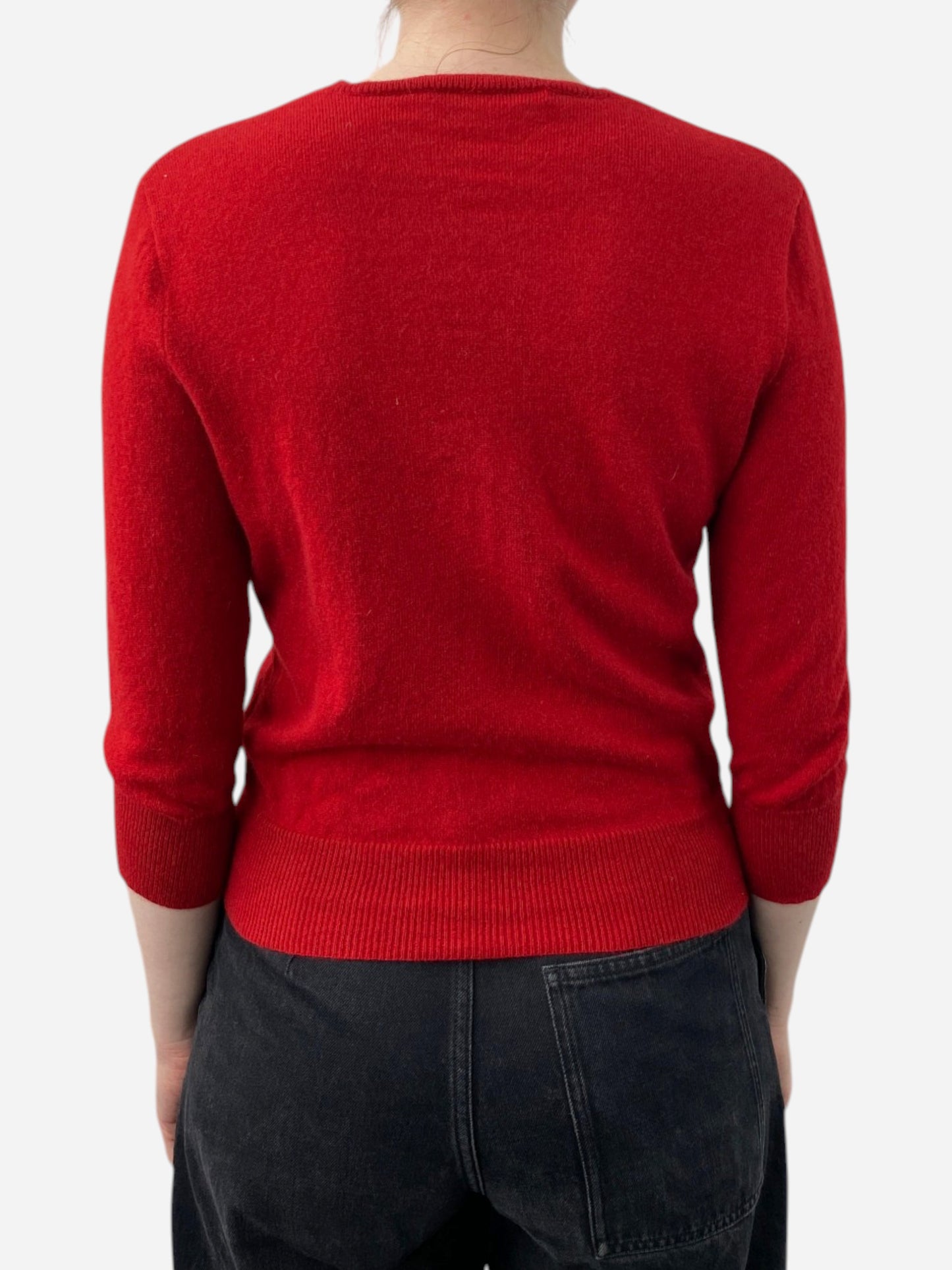Red Cashmere Cropped Cardigan by Ralph Lauren