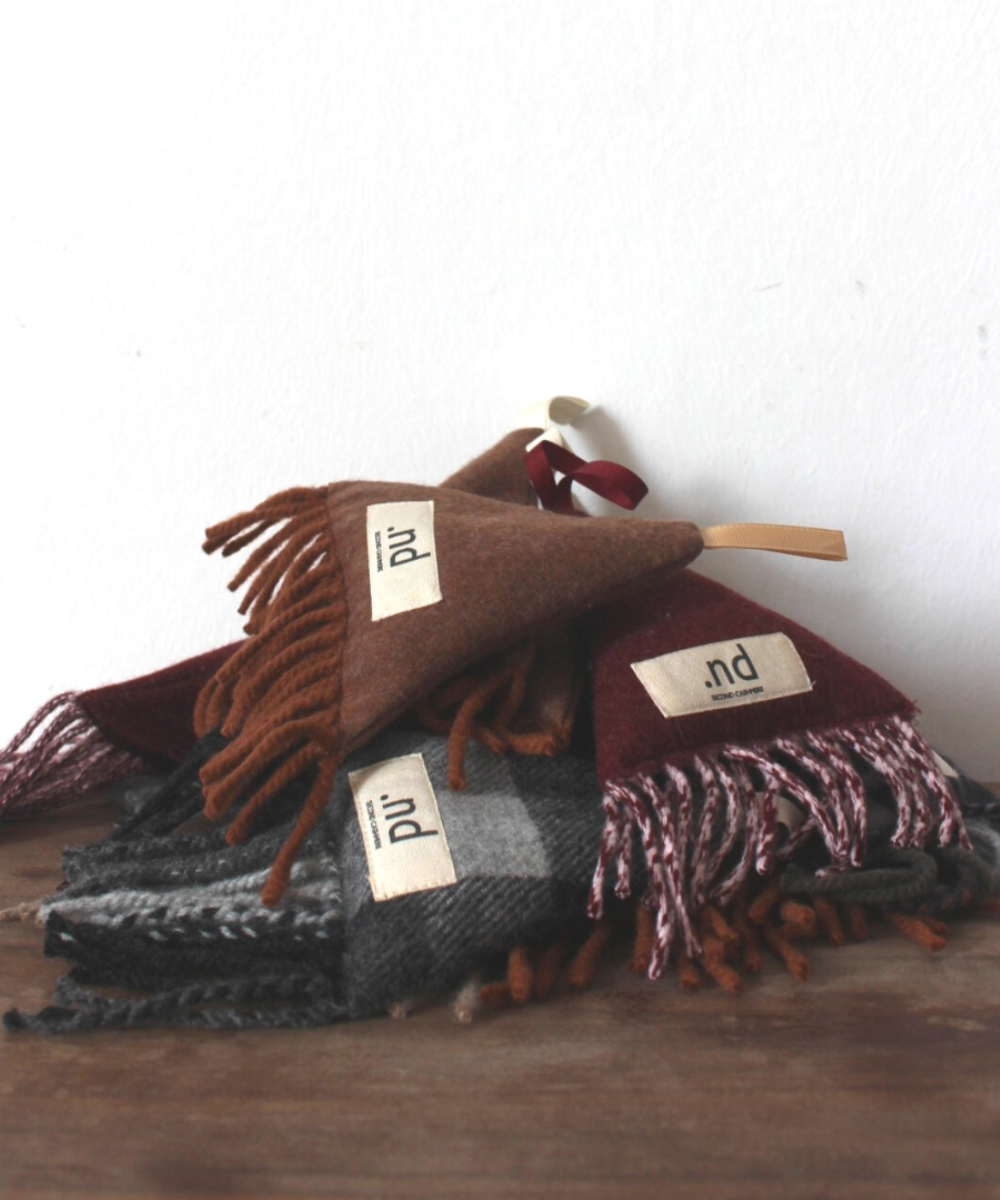 Reclaimed cashmere lavender pouch