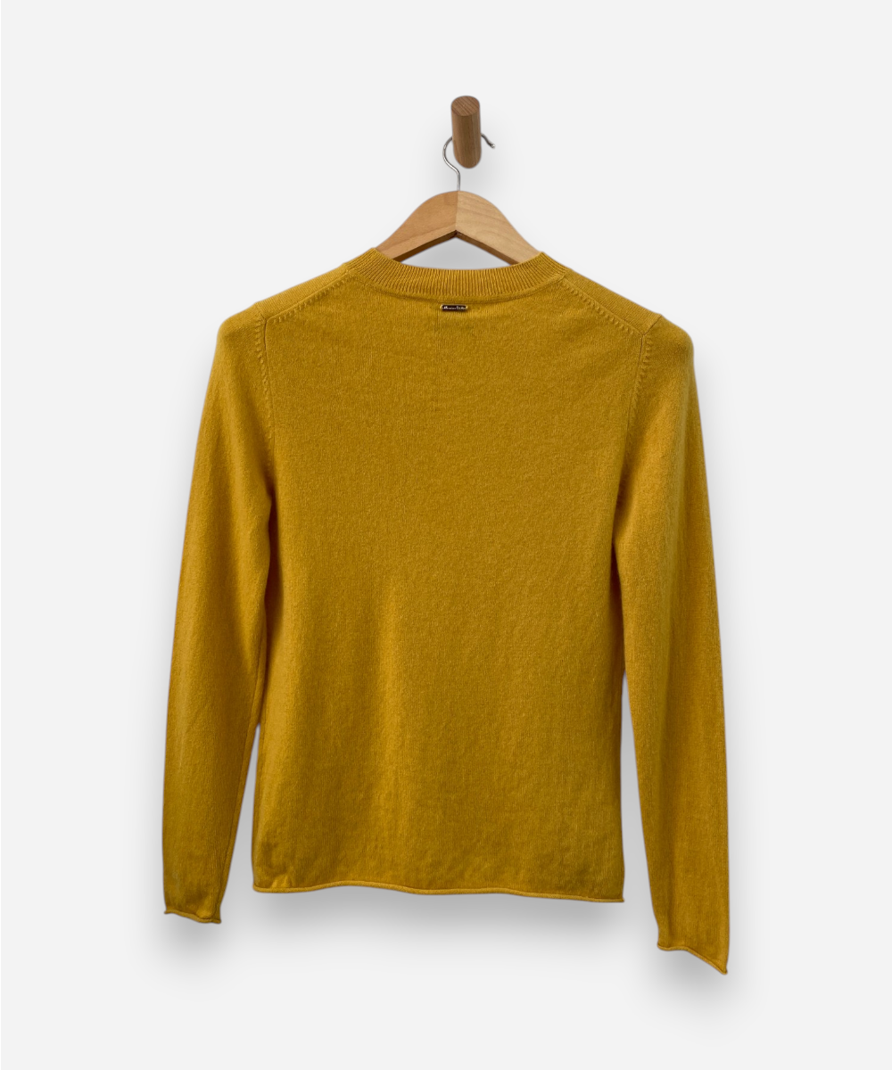 Yellow Cashmere Crew Neck Jumper by Massimo Dutti