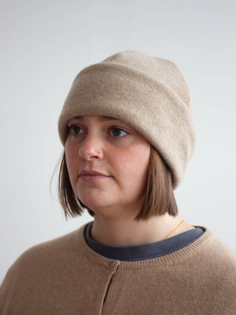 Recycled cashmere beanie hat
