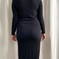 Black Cashmere Crew Neck Dress by Eric Bompard