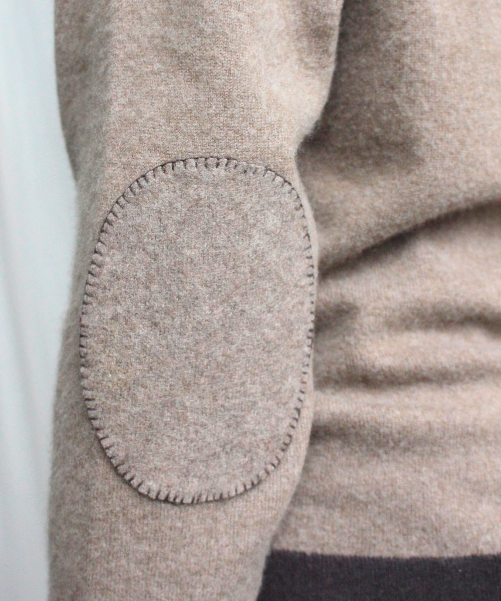 Brown cashmere elbow patch