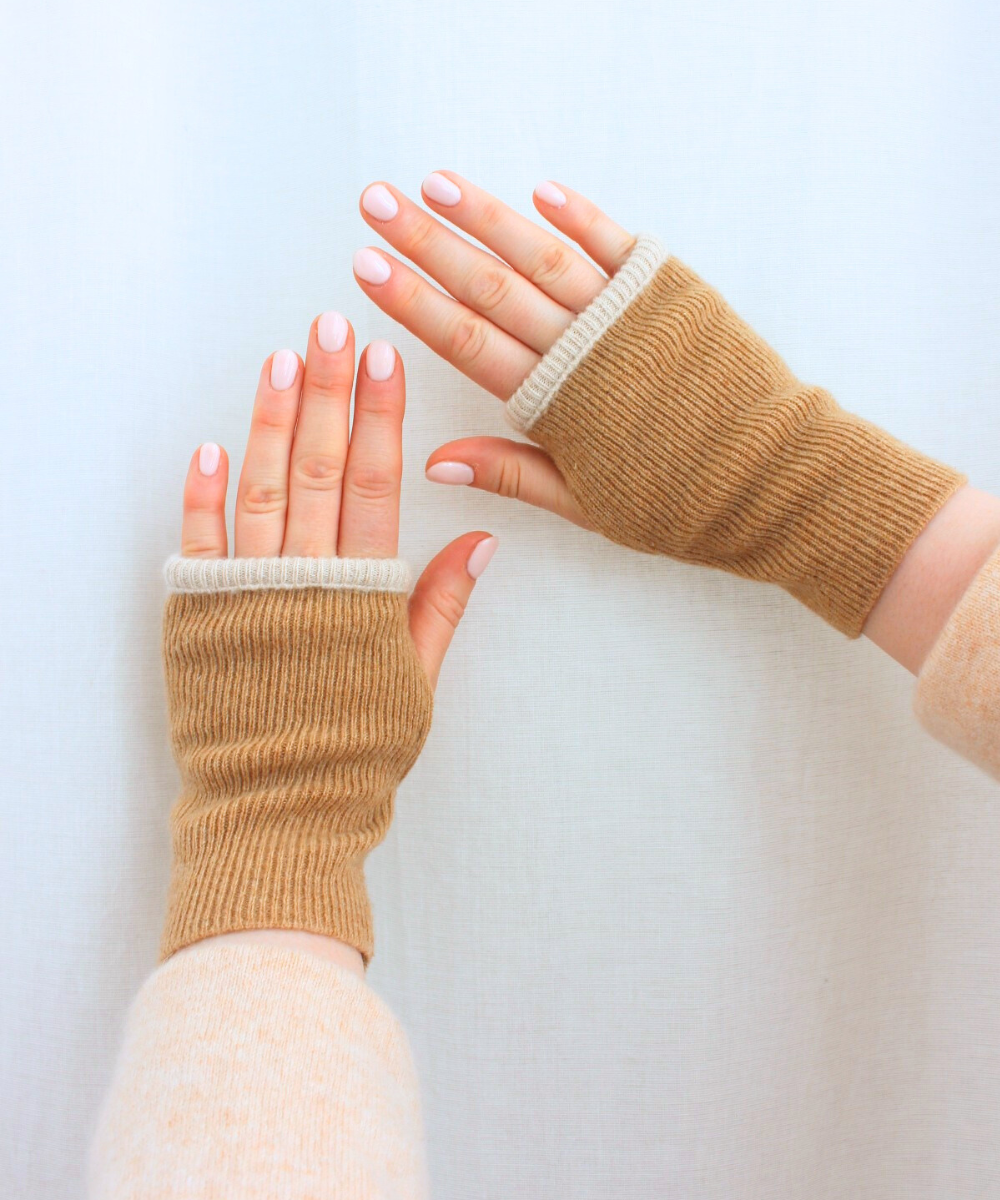 Reclaimed cashmere hand warmers