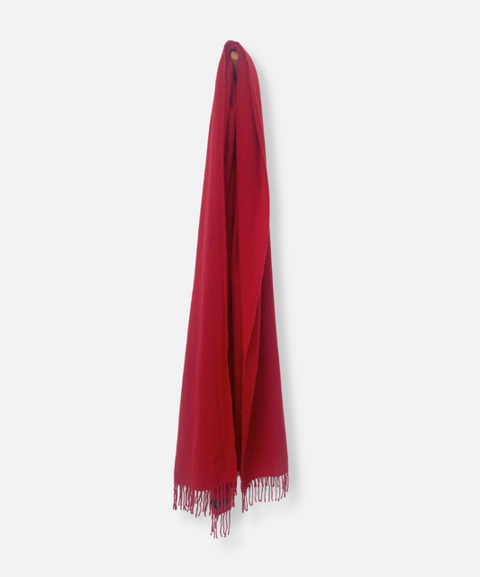 Woven Pure Cashmere Scarf | Red