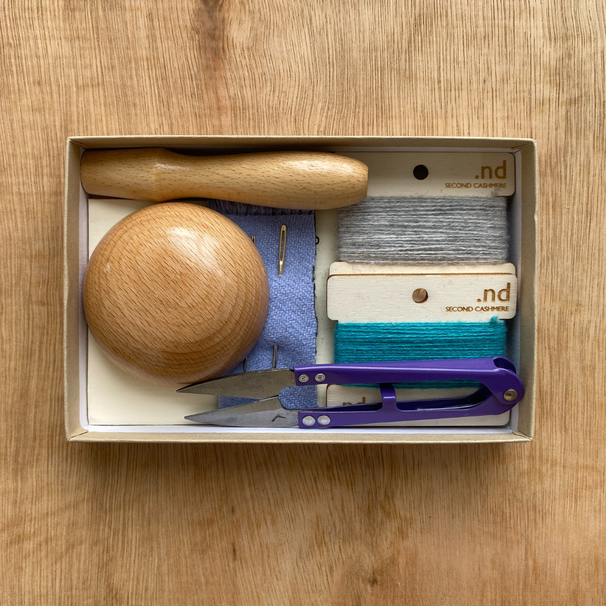 Reclaimed cashmere mending kit