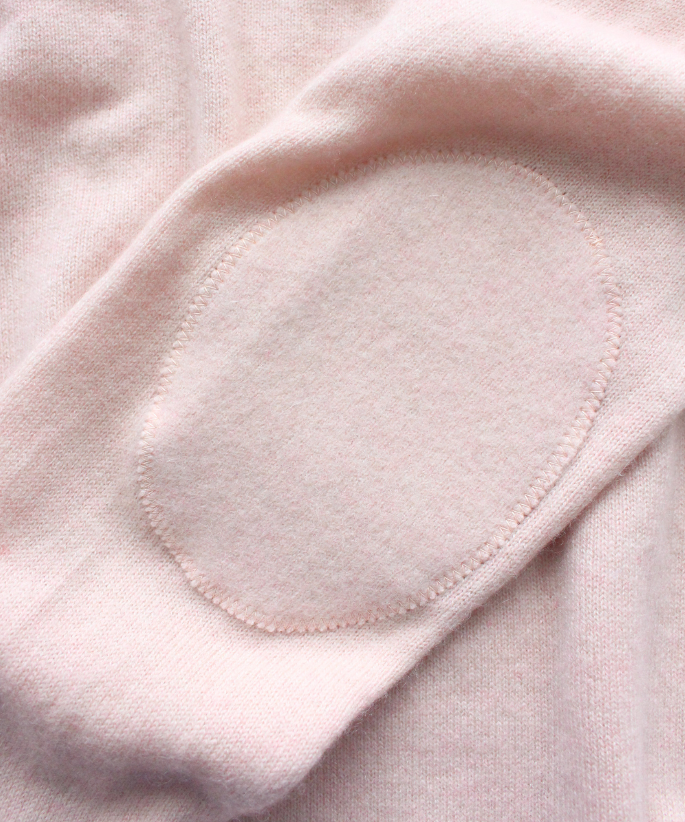 Pink cashmere elbow patch