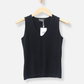 Black Cashmere V Neck Vest