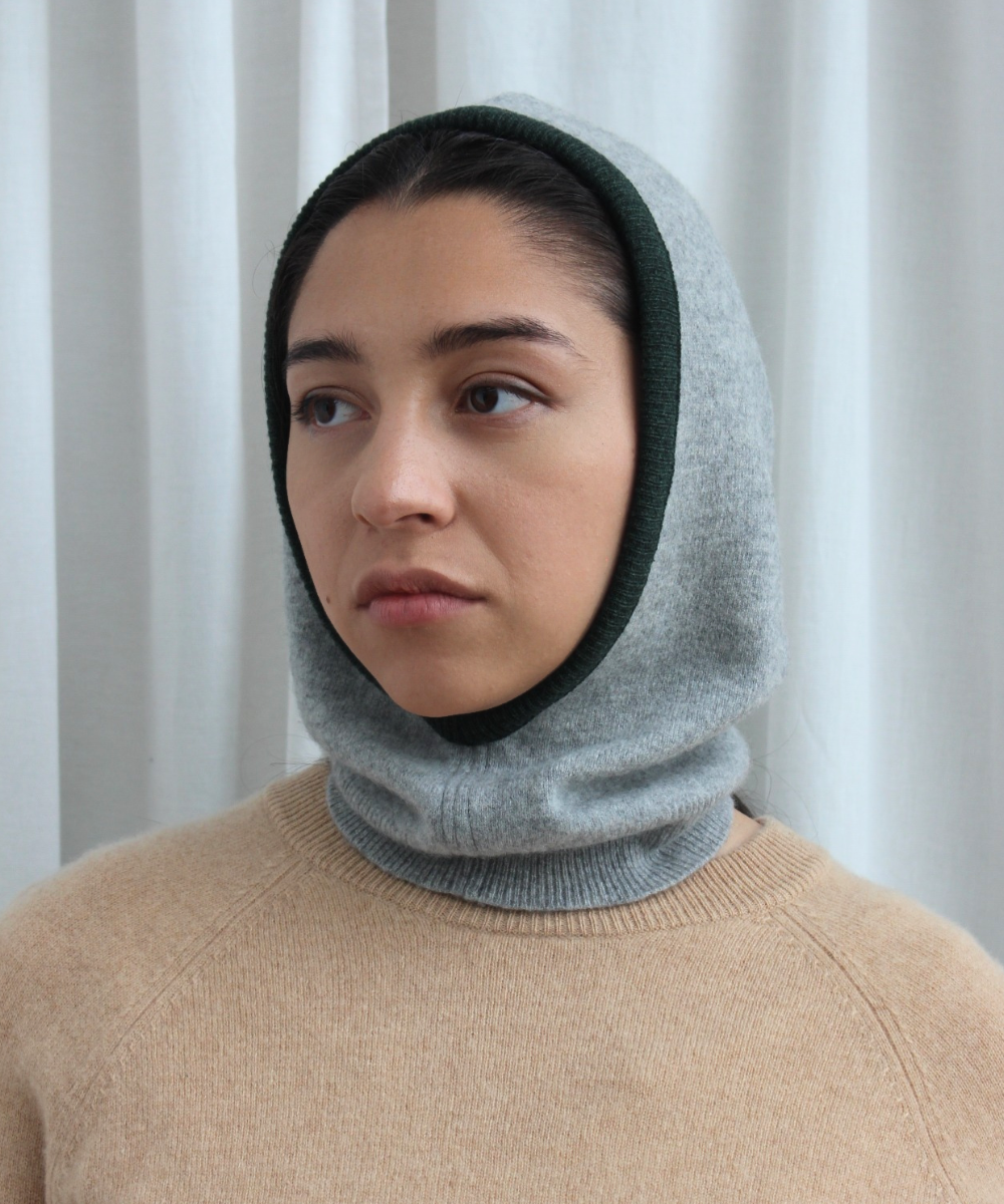 Recycled cashmere hood