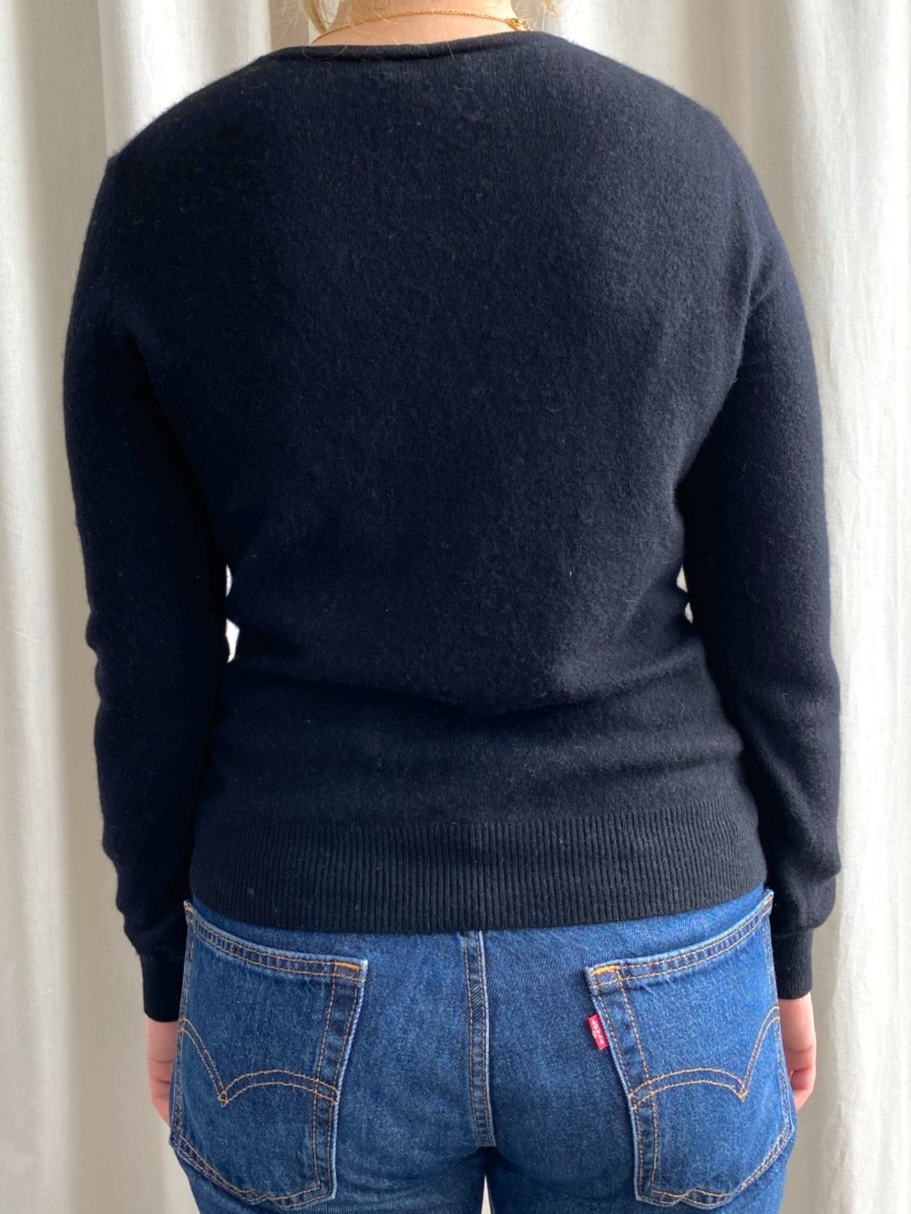 Black Cashmere Round Neck Jumper by Apartment 9